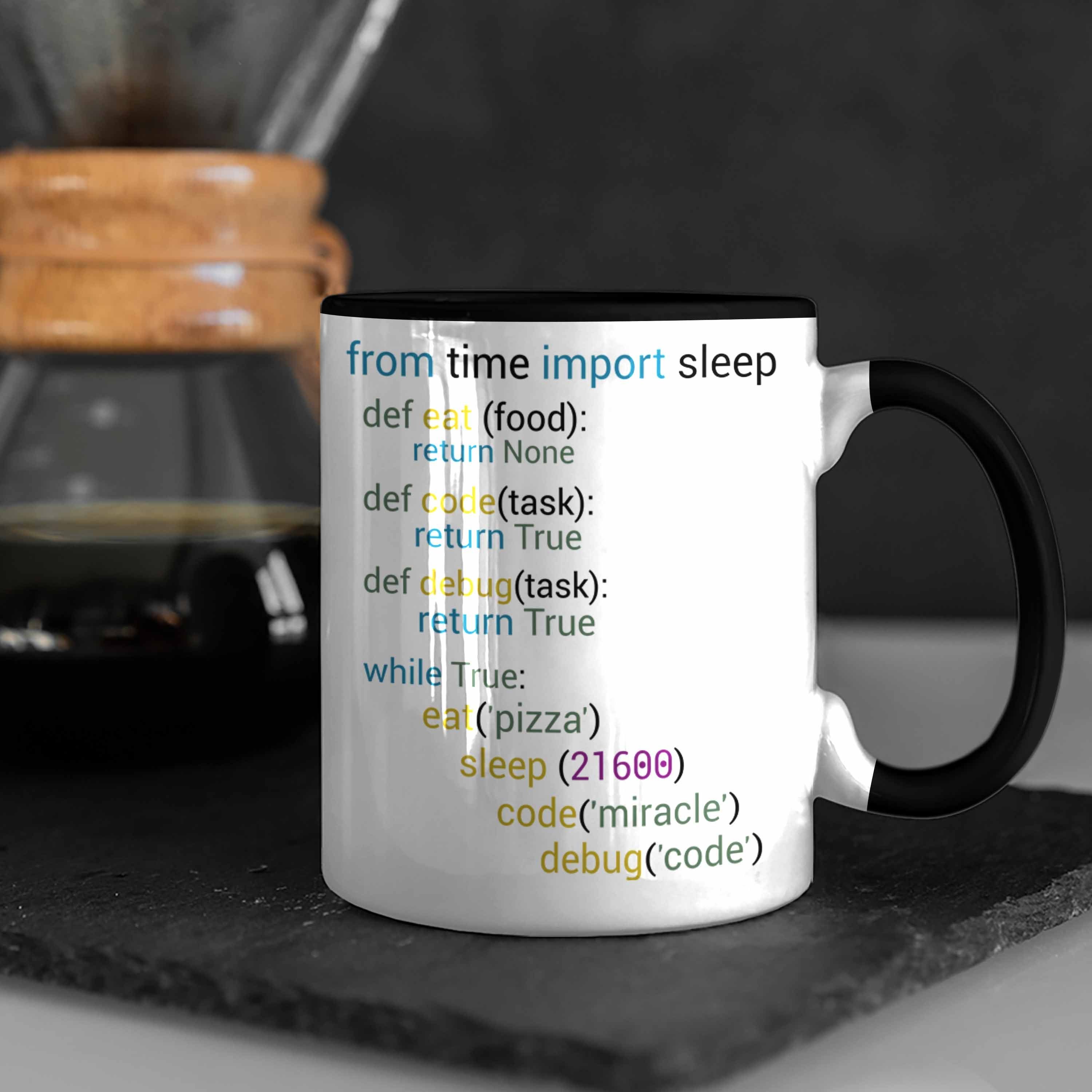 Trendation Tasse Coder Tasse Geschenk für Gesch Softwareentwickler Schwarz Nerds Programmierer