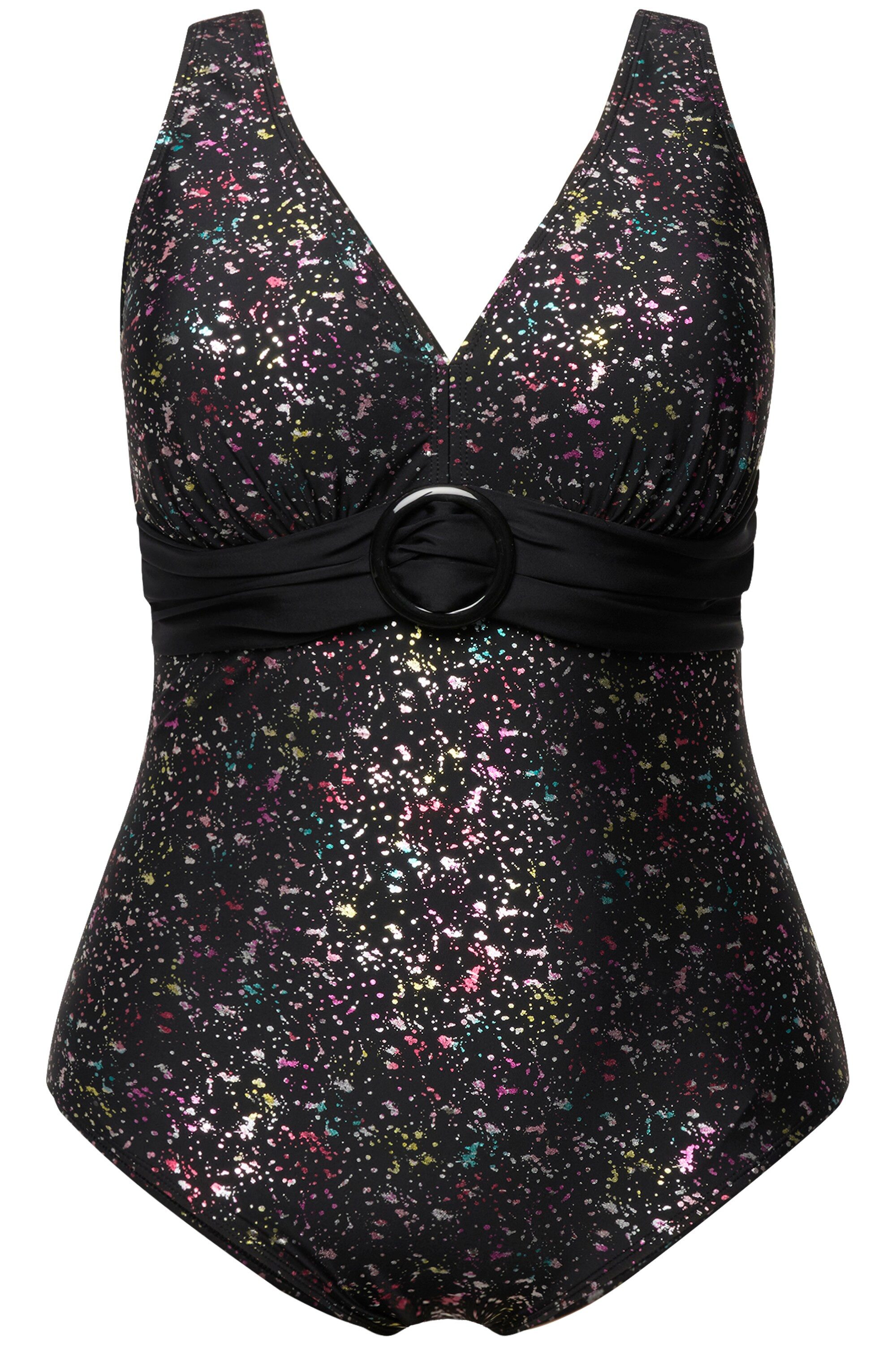 Ulla Popken Badeanzug Badeanzug Metallic-Punkte Softcups günstig online kaufen