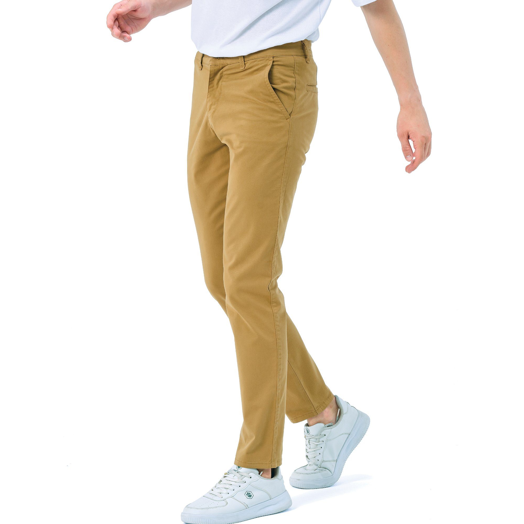 D'MARO 5-Pocket-Style, Slim Bio-Baumwolle Fit Camel Herren Chinohose COTTON, ORGANIC Chinohose 308