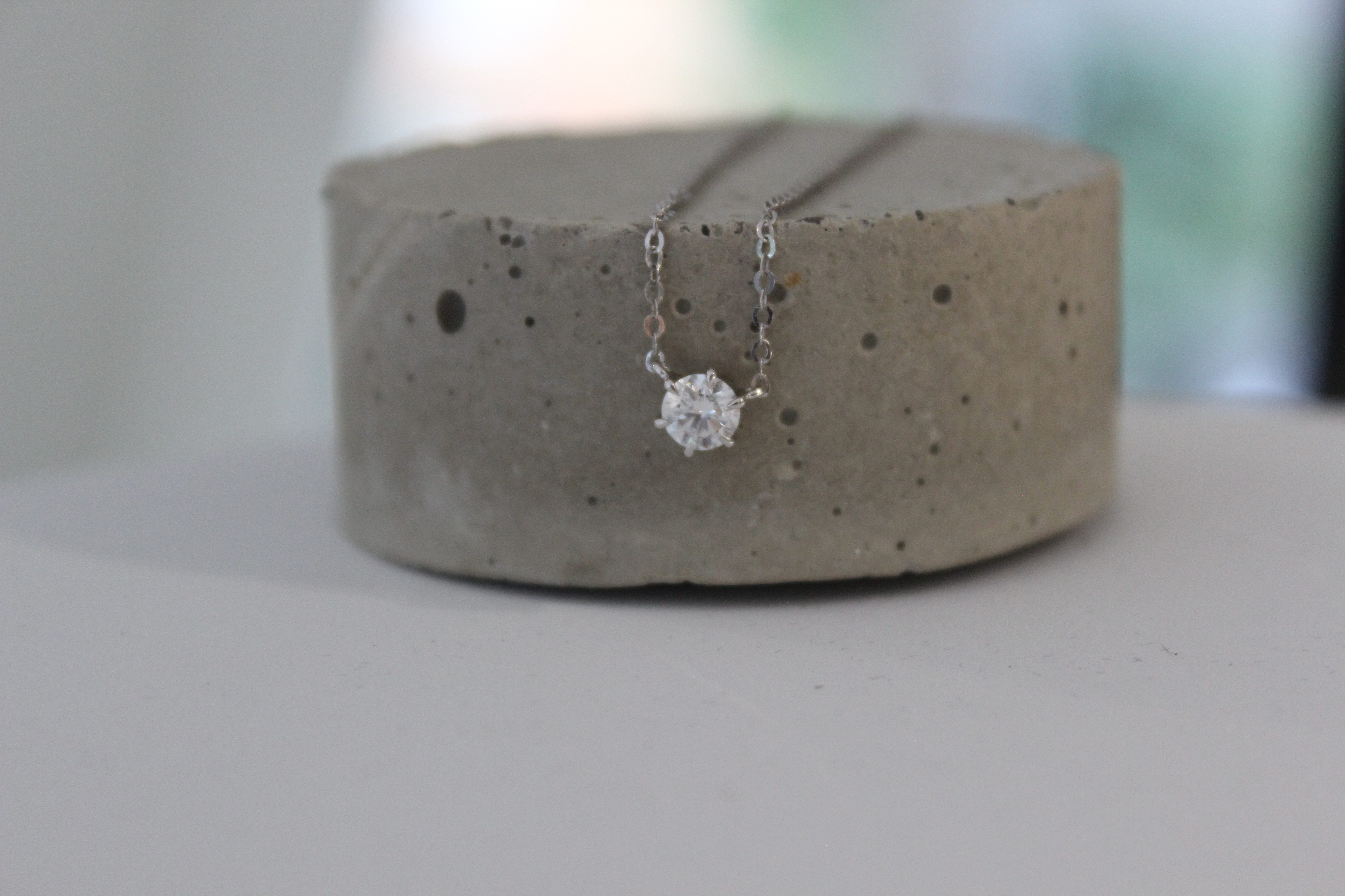 Sternvoll Goldkette 18K Weißgold Solitär Collier 0.35 ct Diamant G/VS IGI-z günstig online kaufen