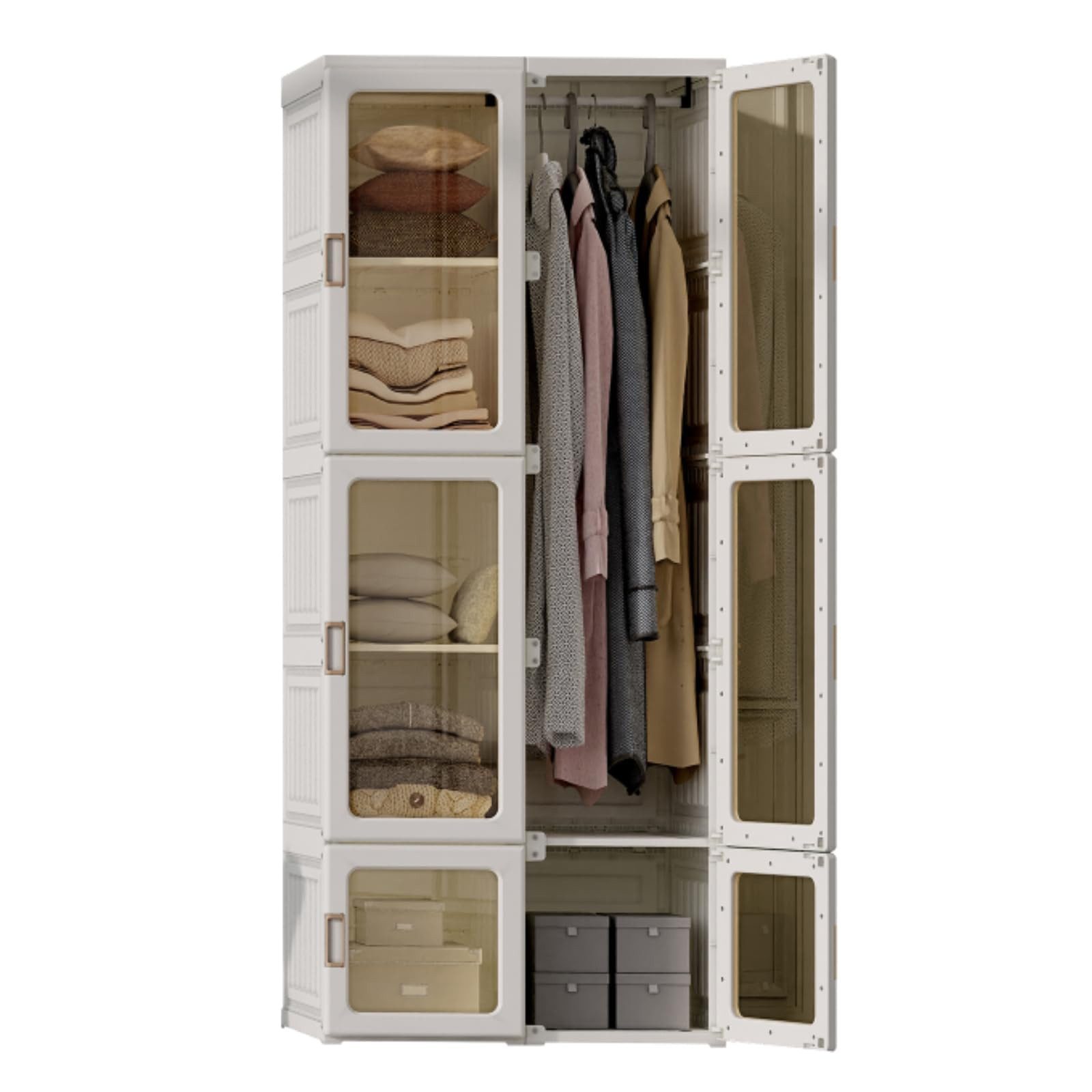 Dripex Kleiderschrank Faltbarer Schrank Mehrzweckschrank mit magnetische Tü günstig online kaufen