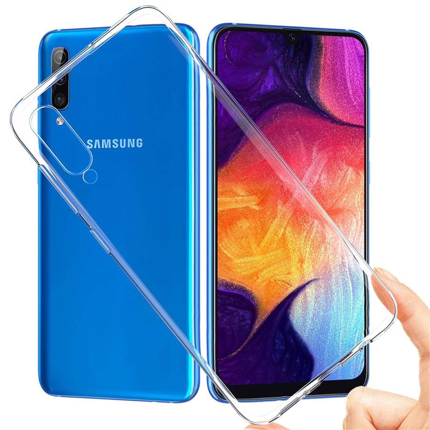 CoolGadget Handyhülle Silikon Handy Hülle Slim für Samsung Galaxy A50 / A30s 6,4 Zoll, dünne TPU Schutzhülle Case in transparent / durchsichtig – Bild 5 von 5