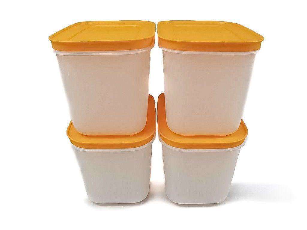 1,1 (4) L Frischhaltedose TUPPERWARE Eis-Kristall + weiß/orange SPÜLTUCH