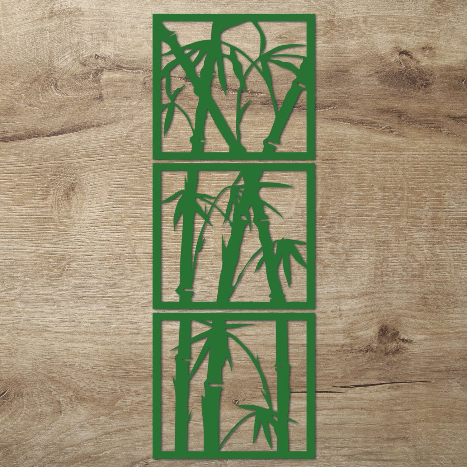 Namofactur Wanddekoobjekt XXL Bambus Holz Wanddeko Grün | Wandobjekte