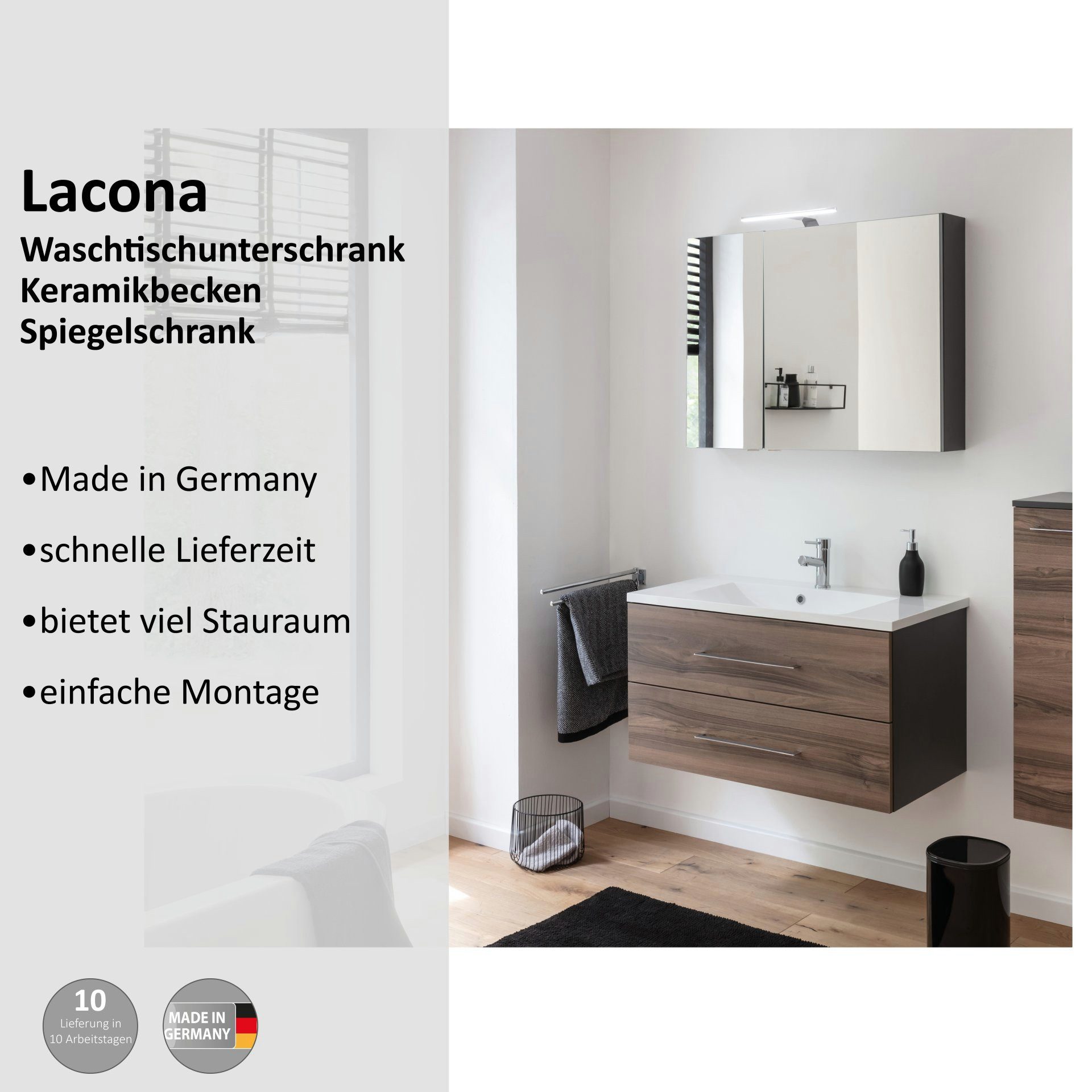 welltime Badmöbel-Set Lacona