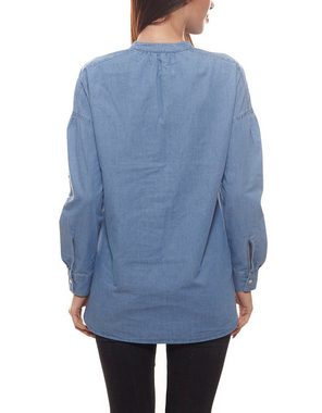 seidensticker Blusentop Seidensticker Bluse schicke Damen Sommer-Tunika Shirt Freizeit-Bluse in Jeansoptik Blau
