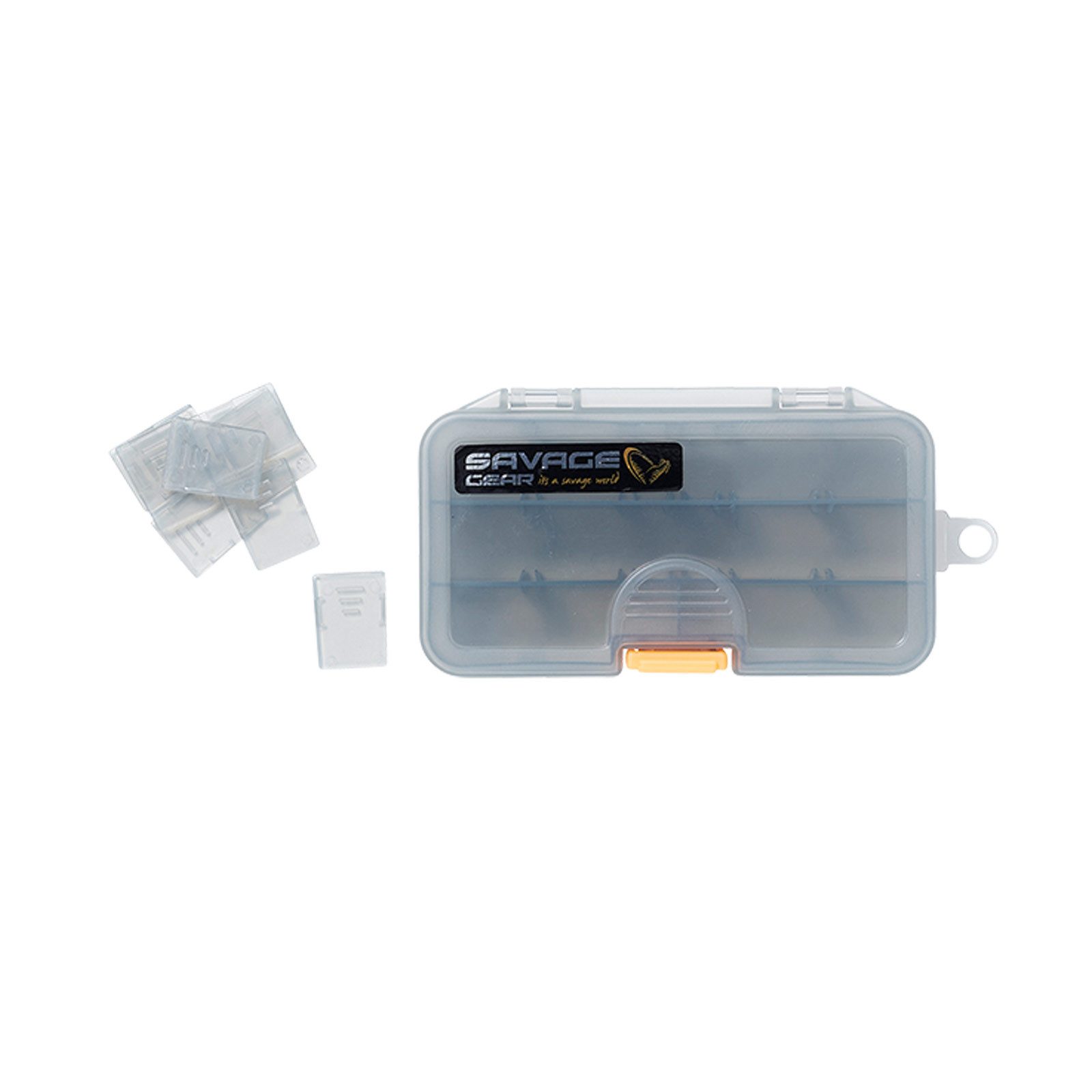 Savage Gear Angelkoffer, LUREBOX 1B SMOKE 13.8X7.7X3.1CM Köderbox Angelbox