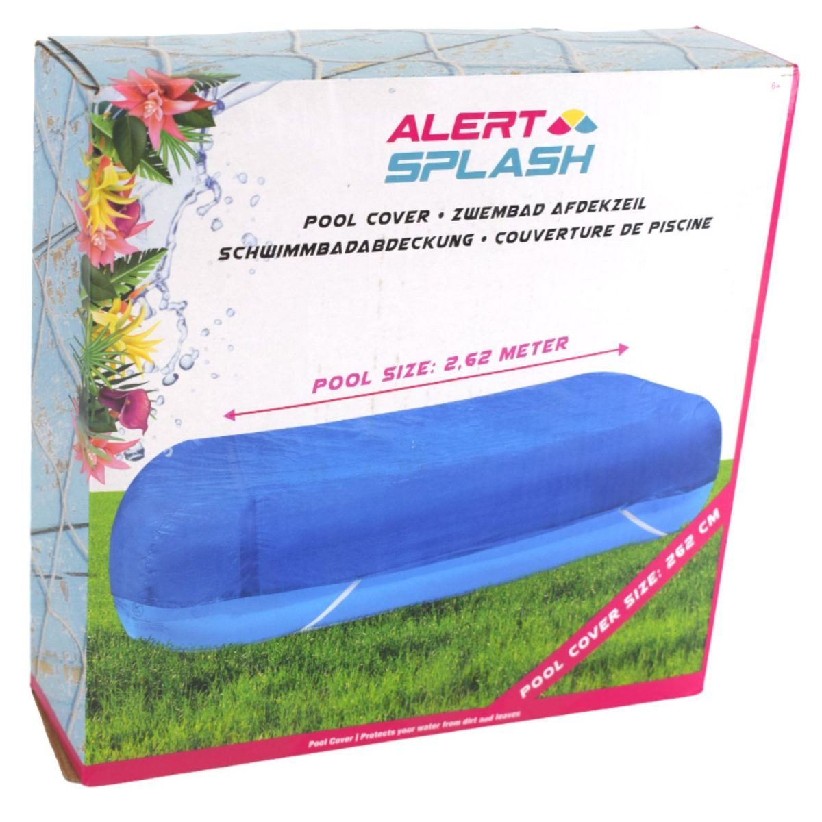 Alert Abdeckhaube Poolabdeckung rechteckig in Blau 2m, 2,62m & 3,05m mit Abfluss, inkl. Elastikband