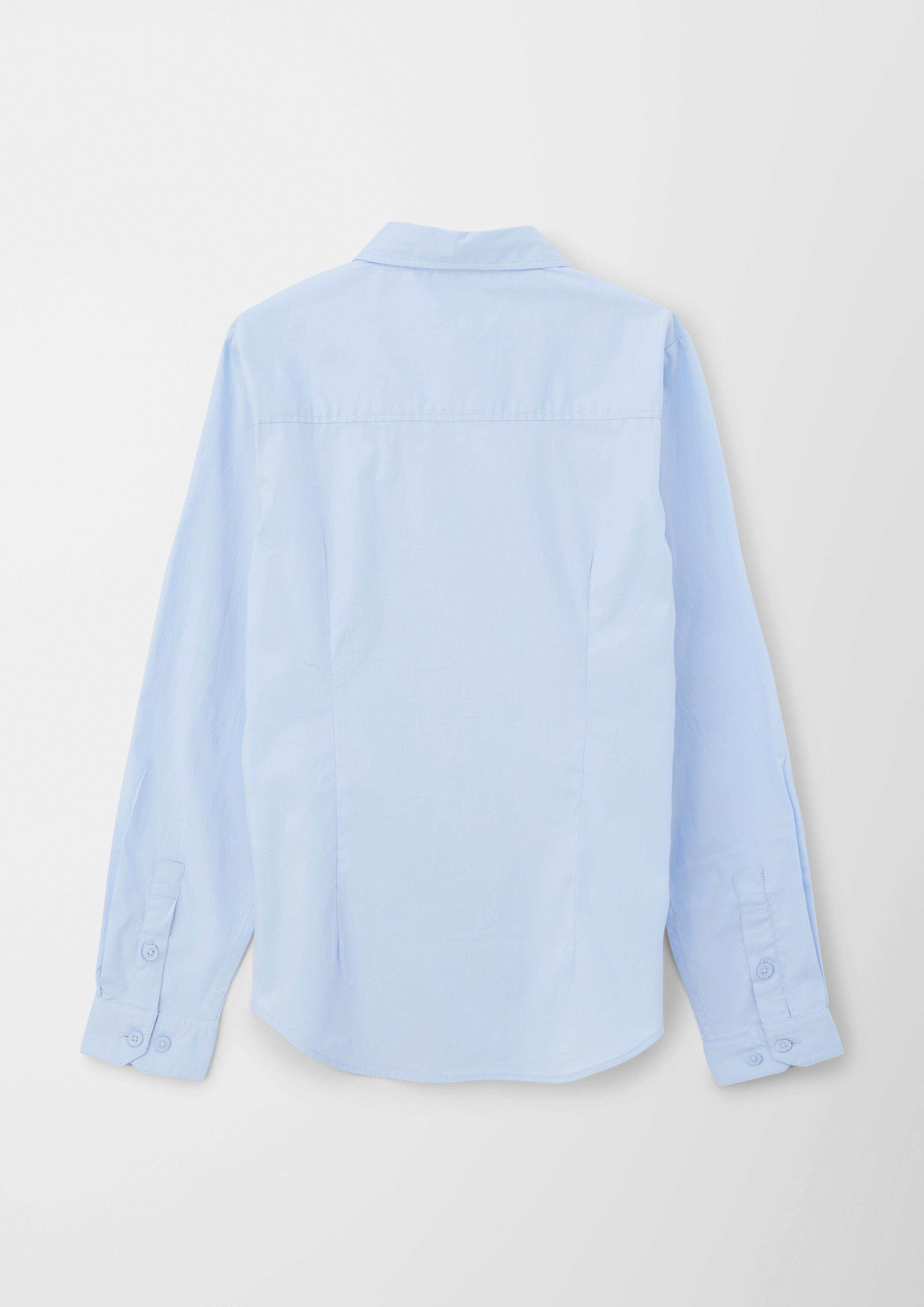 Langarmhemd aus Popeline s.Oliver hellblau Langarmhemd