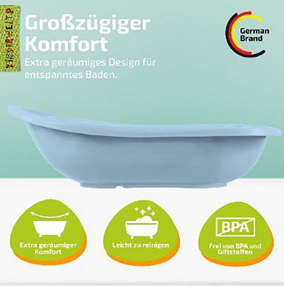 Thumbnail - KiNDERWELT Babybadewanne Babywanne XXL 100 cm Hippo grün Babywanne Wanne, mit Ablagefächer