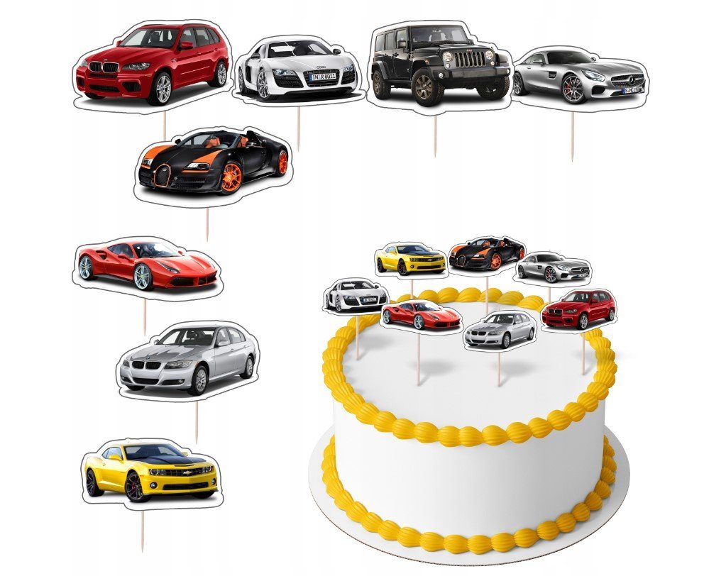 Festivalartikel Tortenstecker Das Auto Topper Set 8 Stk Geburstag Torten Deko Kuchen Junge