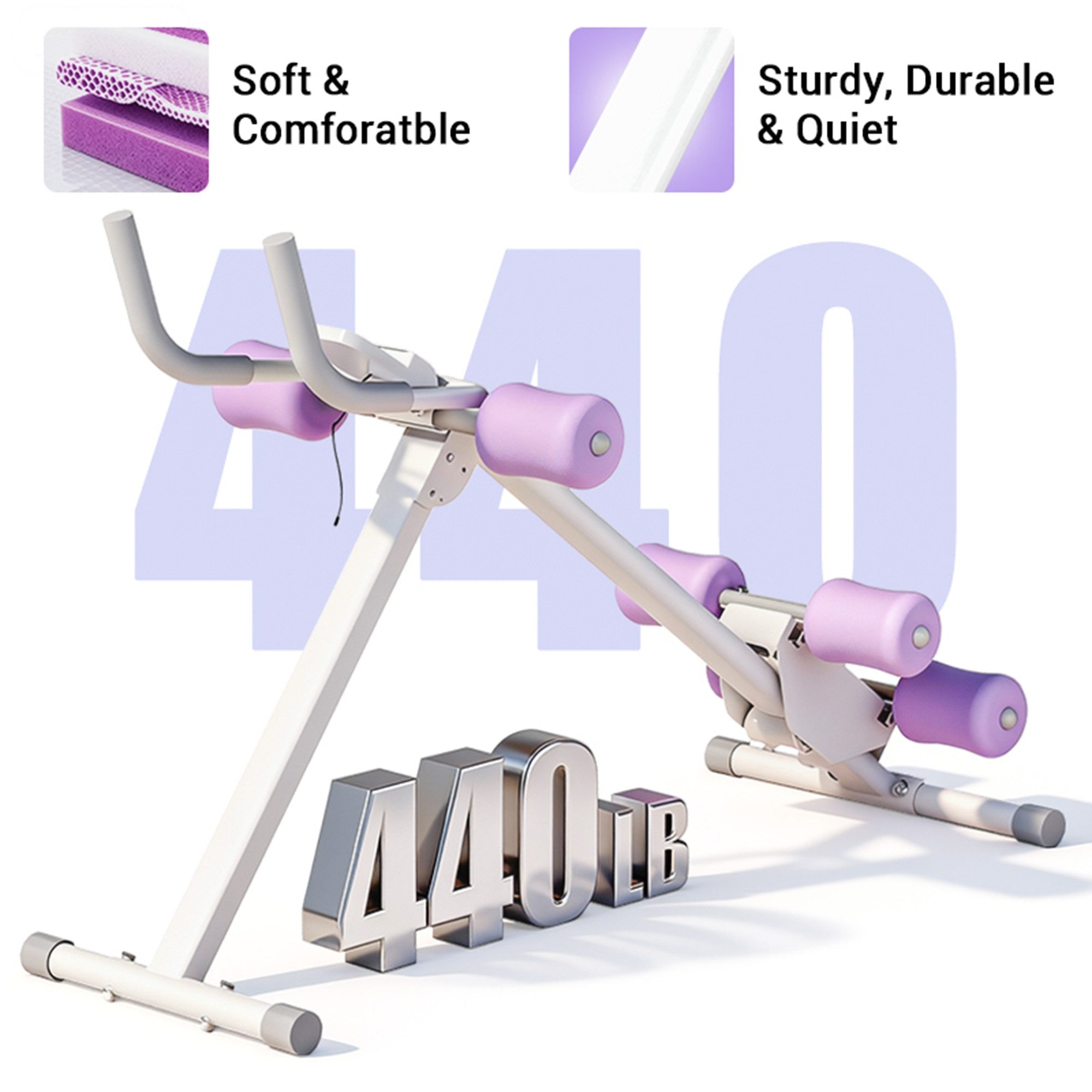 UMAY Bauchtrainer Home Bauchmuskeltrainer Faltbares Design (mit LED-Anzeige Core Trainer Multifunktionales Heimfitnessgerätfür Bauch-und GesäBmuskulatur)