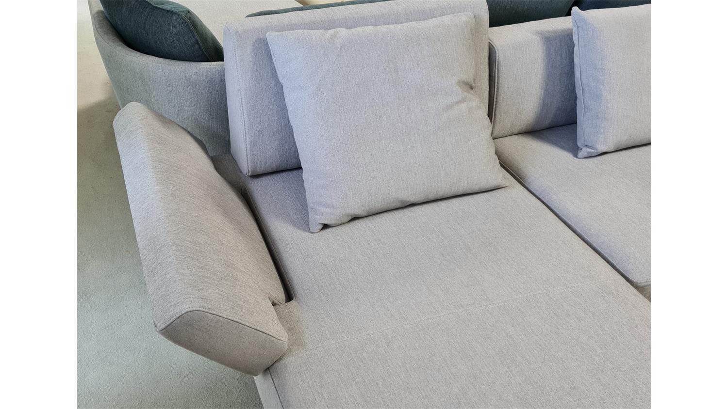 Rolf Benz Ecksofa Ecksofa SENTO 344 Rolf Benz Recamiere links Stoff hellgrau