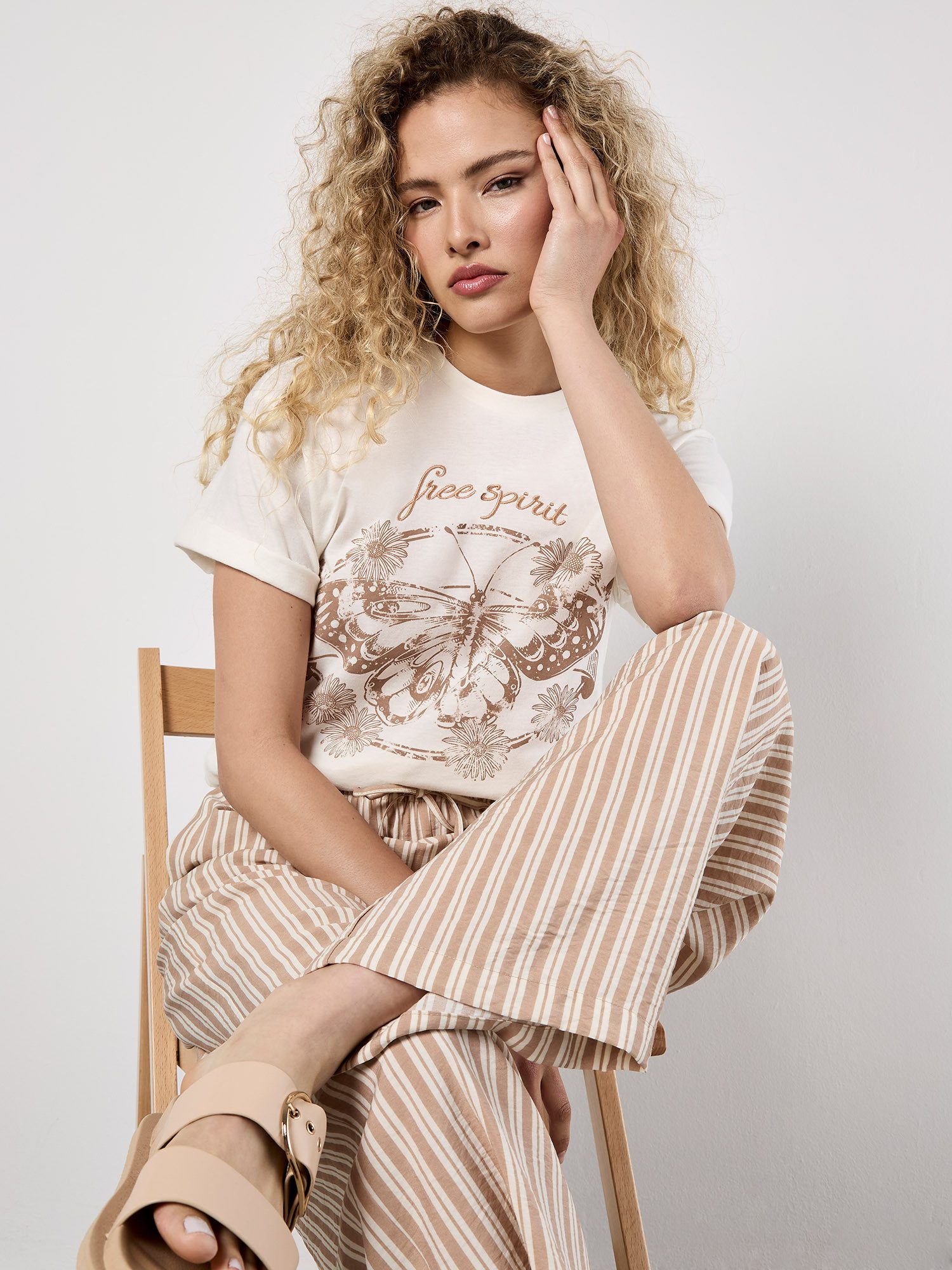 Apricot Relaxhose Hose mit Tunnelzug mit Längsstreifen günstig online kaufen