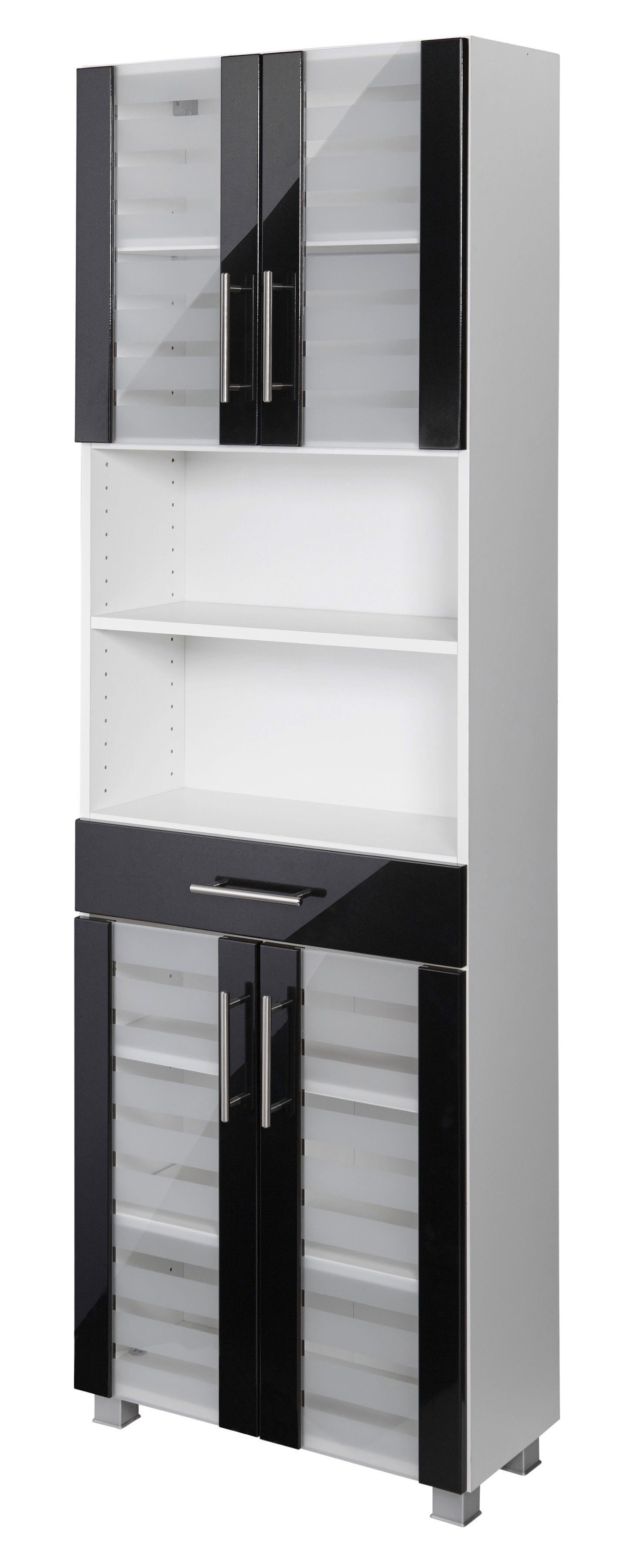 HELD MÖBEL Seitenschrank Jaca Breite 60 cm, mit MDF Hochglanz-Fronten anthrazit, weiß | Vorratsschränke