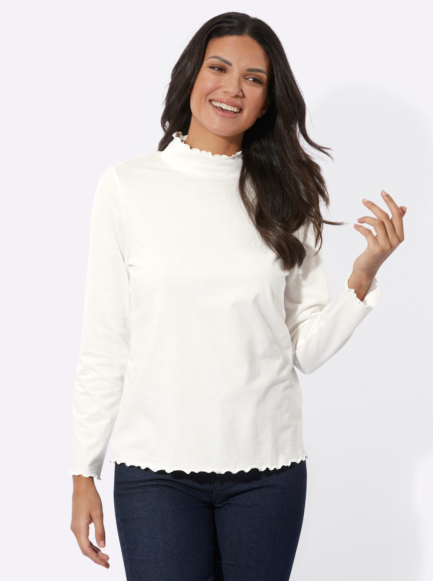 Sieh an! T-Shirt Stehkragenshirt . günstig online kaufen