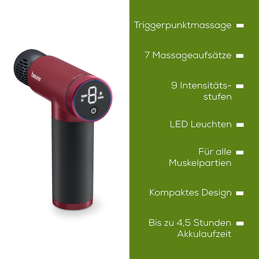 BEURER Massagepistole MG 195 Hot & Cold Limited Edition 2025 mit Wärme- und Kältefunktion, Zur Lockerung von Verspannungen und Reduktion von Schwellungen