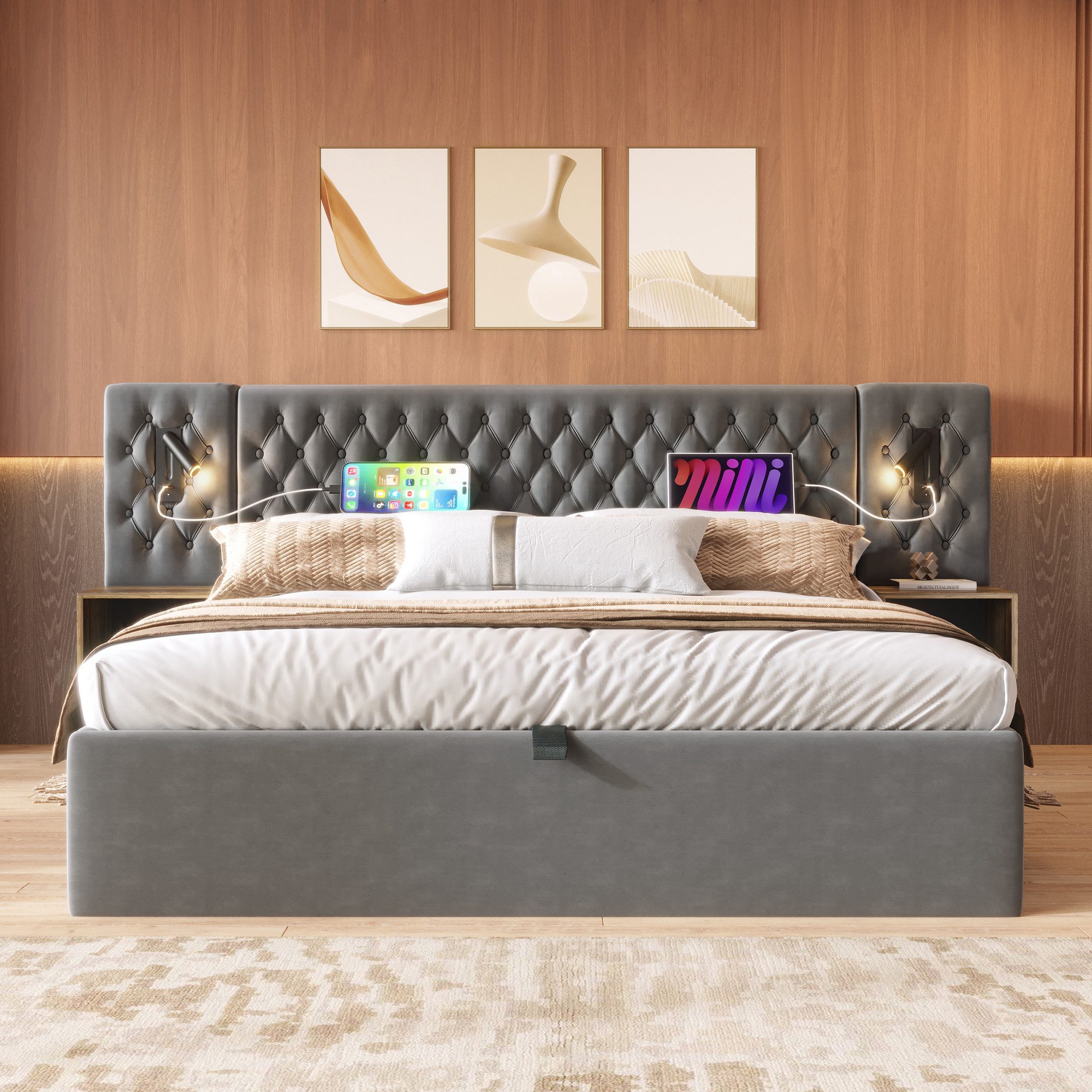 STILVORA Polsterbett Stauraumbett 180×200 Doppelbett Jugendbett günstig online kaufen