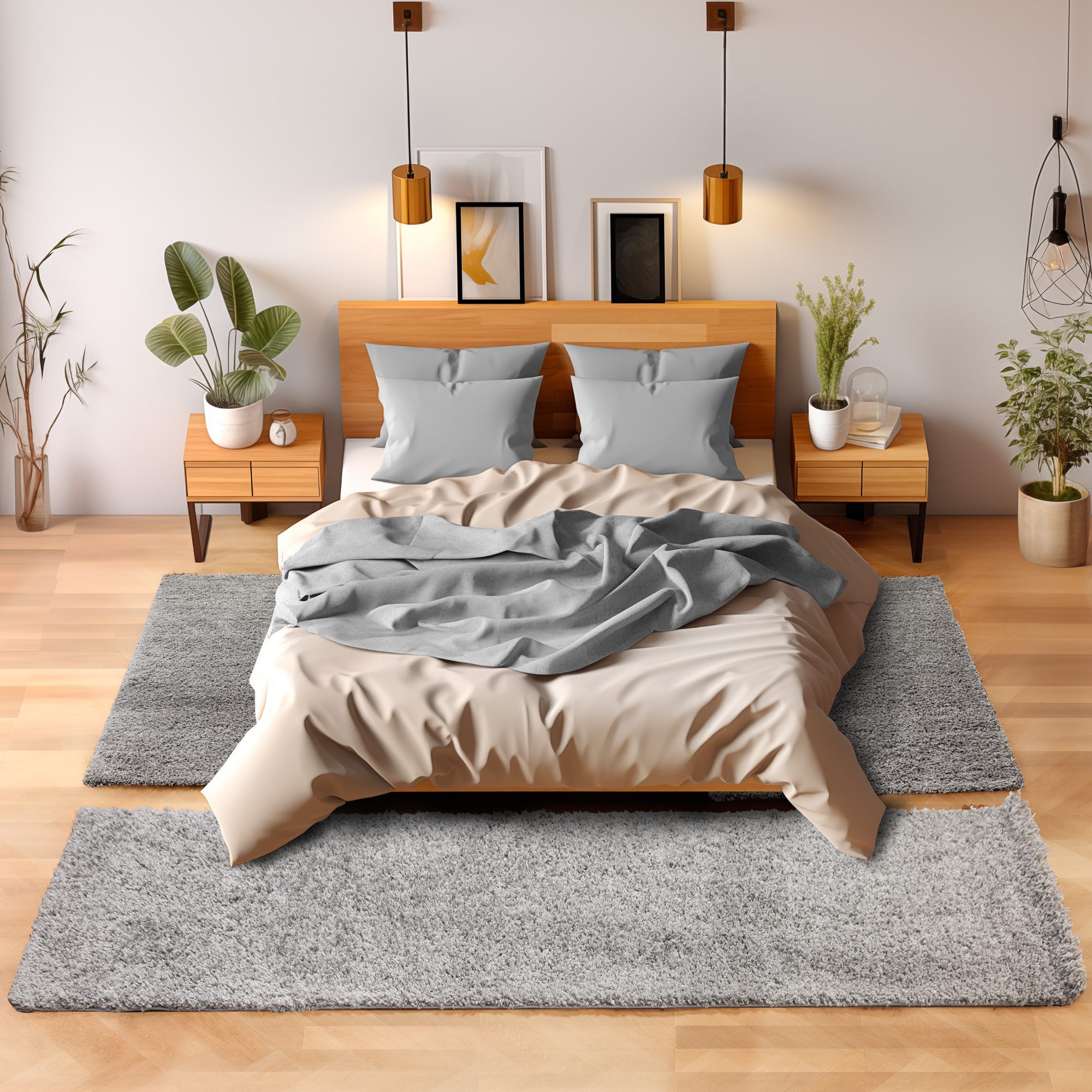 SIMPEX24 Hochflor-Bettumrandung Unicolor - Einfarbig, Höhe günstig online kaufen