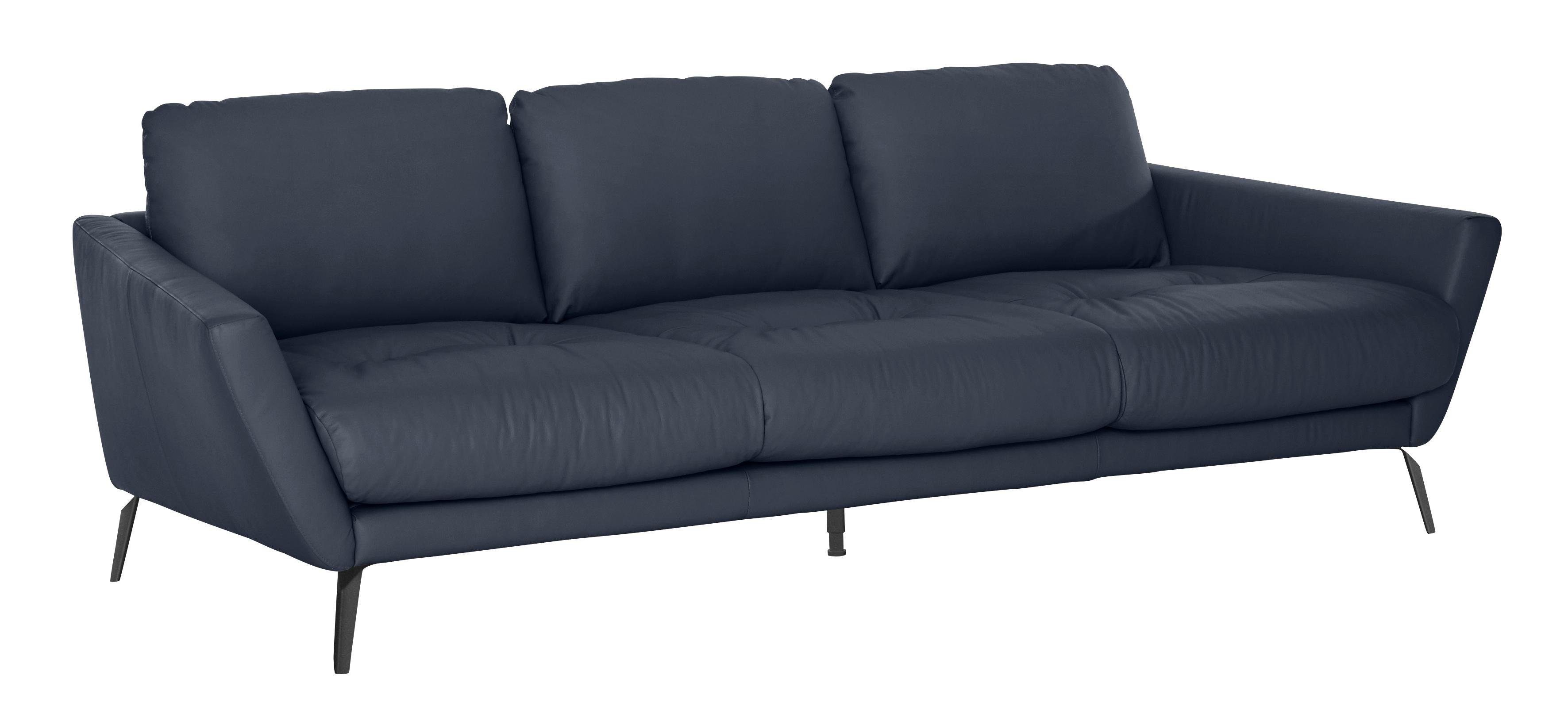 schwarz Sitz, mit softy, im Big-Sofa Heftung pulverbeschichtet W.SCHILLIG Füße dekorativer