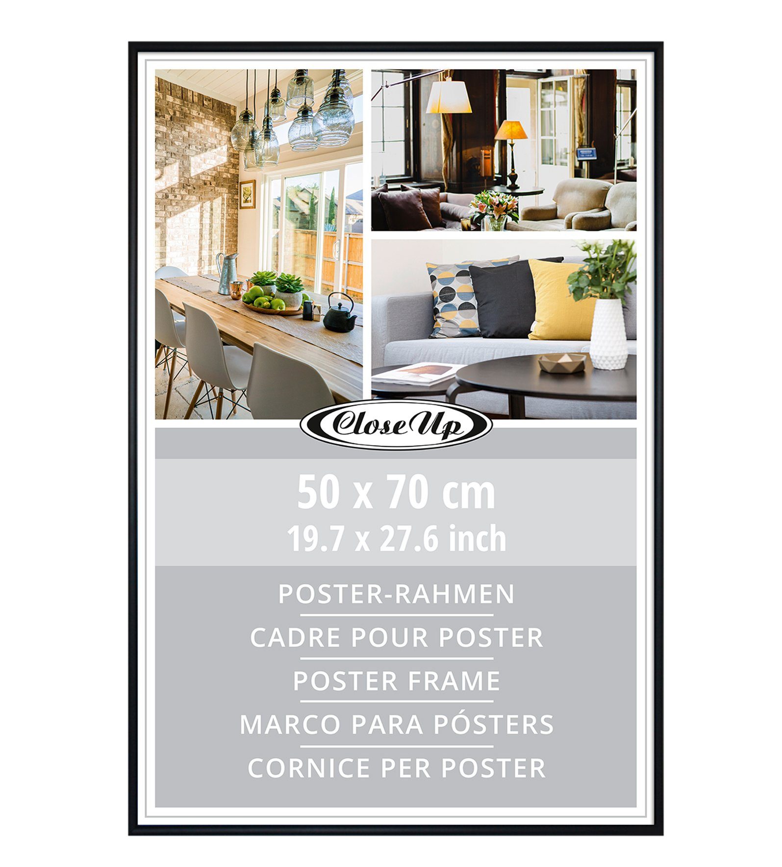 Close Up Bilderrahmen Posterrahmen 50 x 70 cm Kunststoff schwarz günstig online kaufen