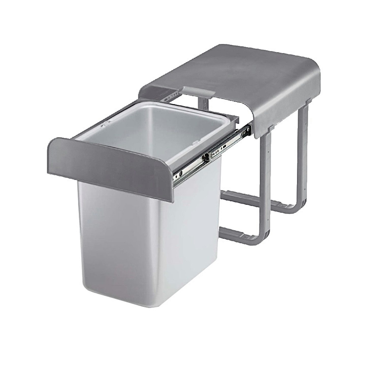 EKOTECH Einbaumülleimer Ekotech Abfallsammler Aladin 16L grau für 40cm Unterschrank