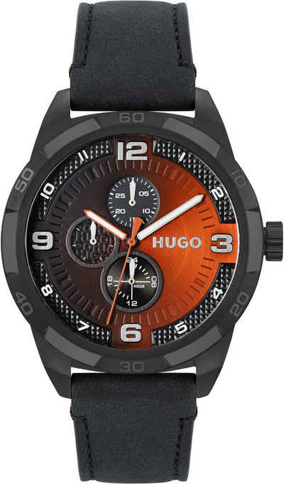HUGO Multifunktionsuhr #GRIP, 1530275, Quarzuhr, Armbanduhr, Herrenuhr, Datum