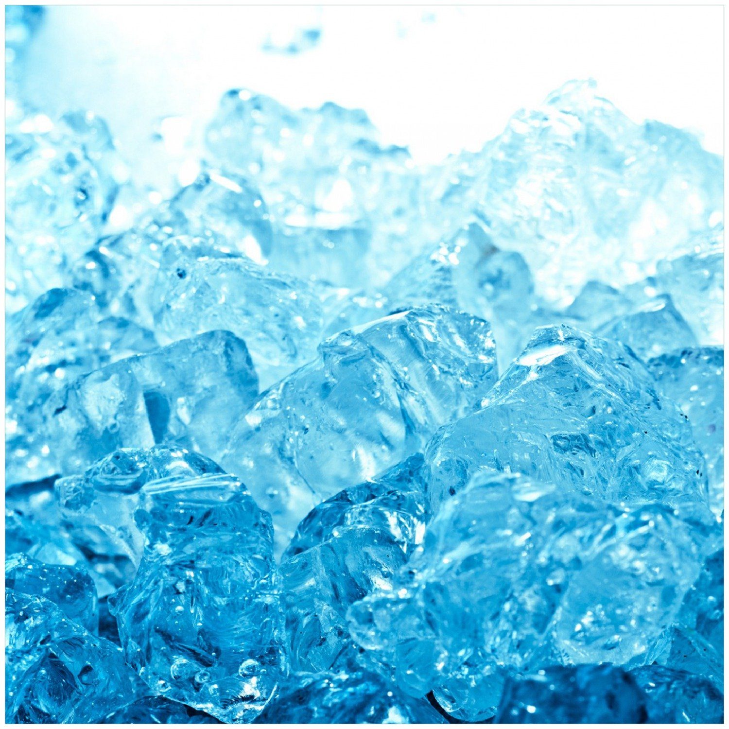 Wallario Memoboard Leuchtendes Eis in blau