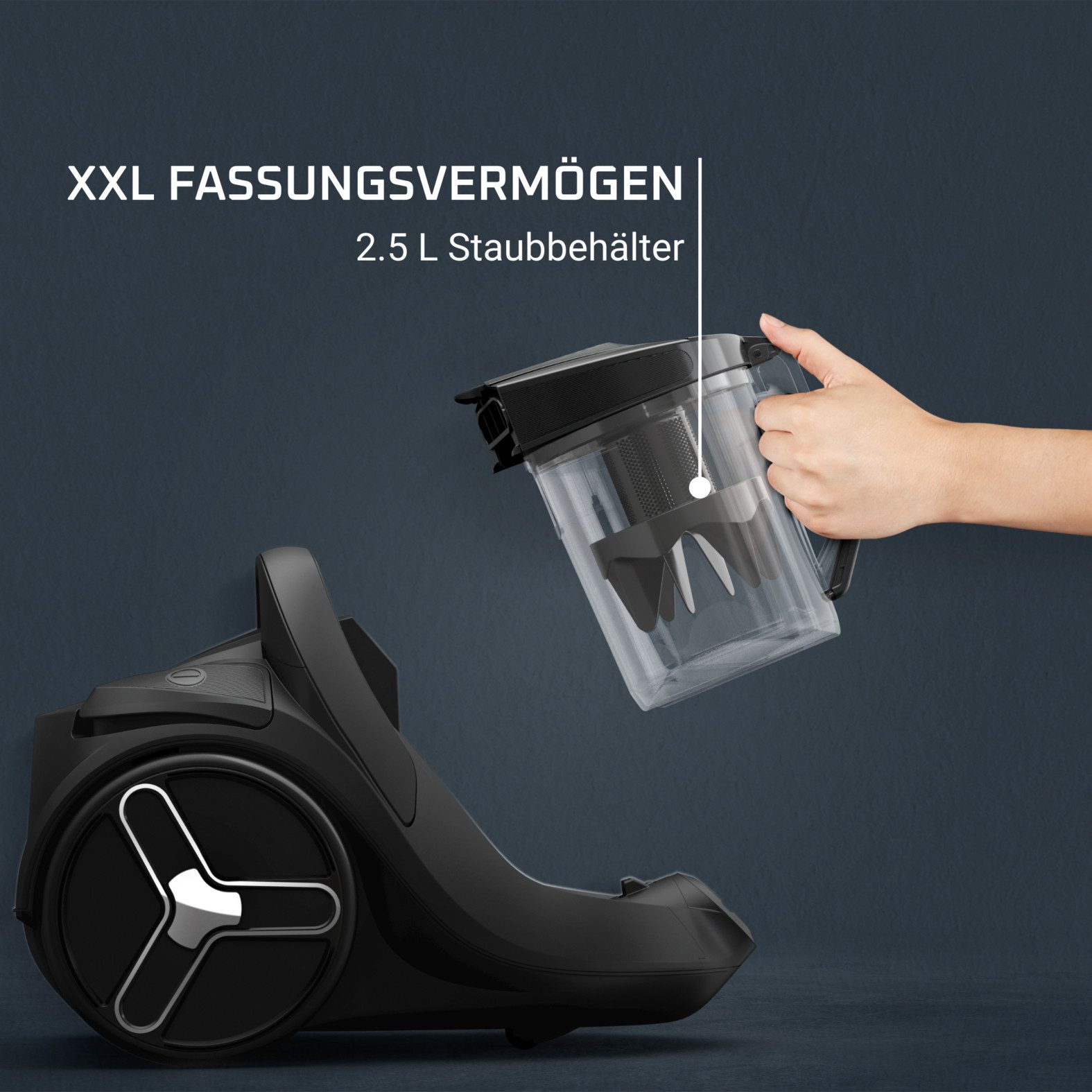 Rowenta Bodenstaubsauger Green Force Cyclonic Max, beutellos mit XXL Fassungsvermögen, kompakt, 750 W, beutellos, ECO-Design, sehr leise mit nur 73 dB(A), 99,98% Filtration, RO7B12