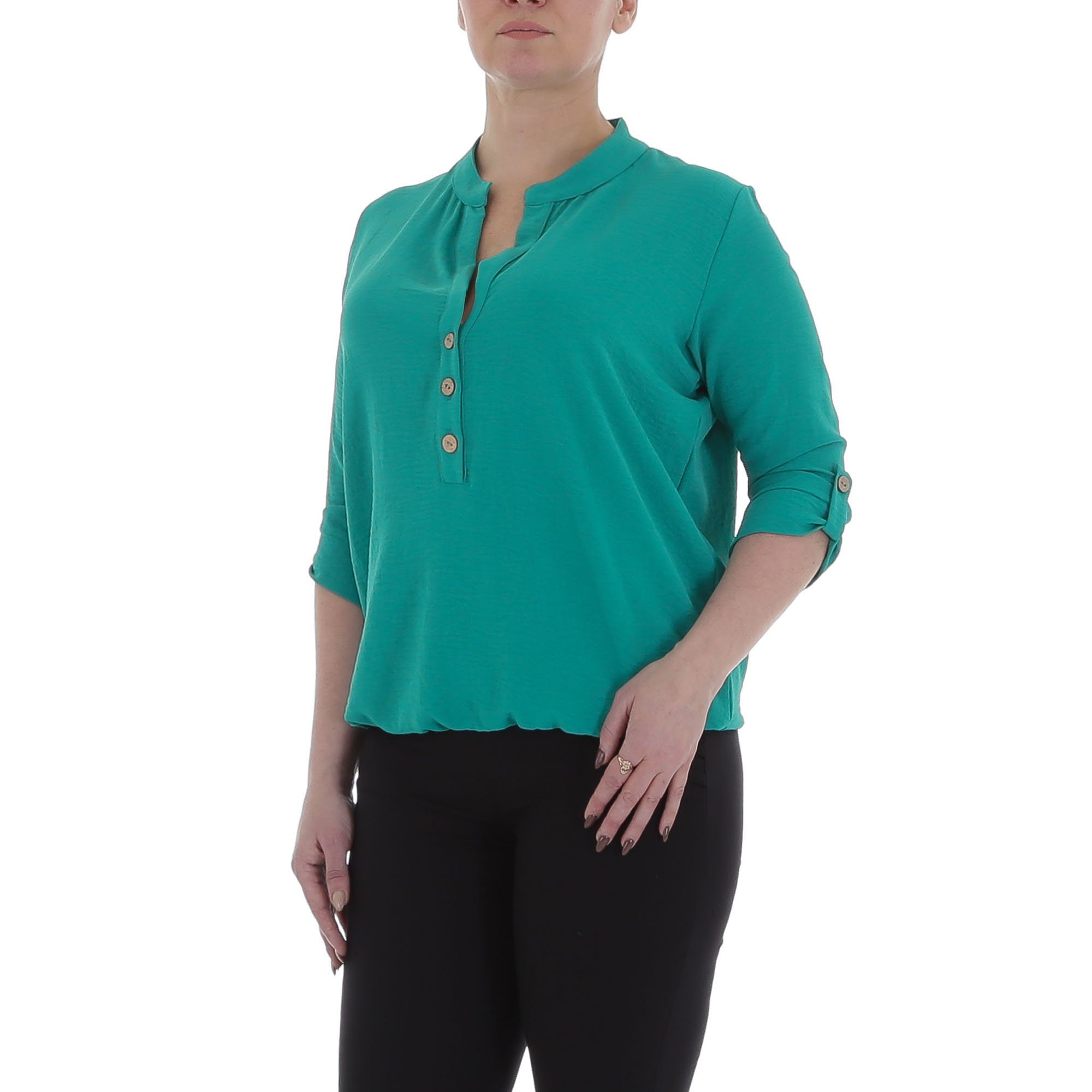 Ital-Design Crinklebluse Damen Elegant (85915883) Bluse in Grün günstig online kaufen