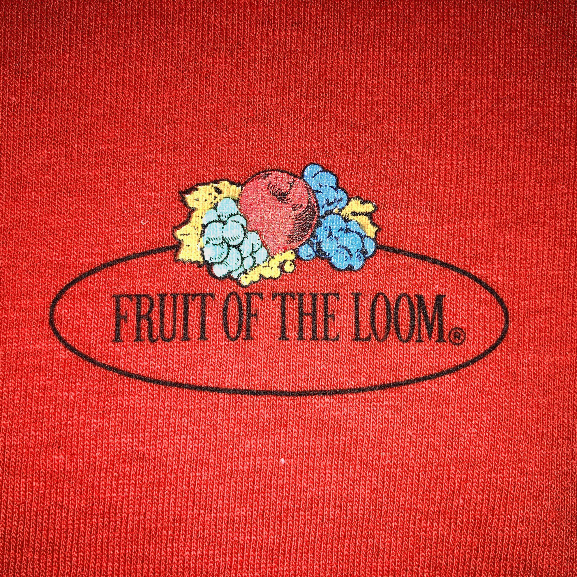 of Vintage-Logo the Damen Fruit Loom Kapuzensweatshirt Kapuzenpullover mit rot