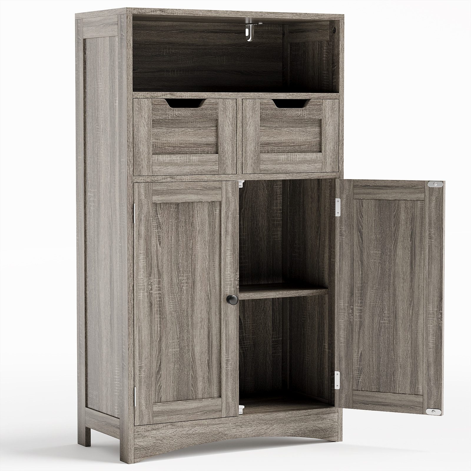 Blishom Badkommode Badezimmerschrank, Badschrank, 60 x 30 x 108 cm