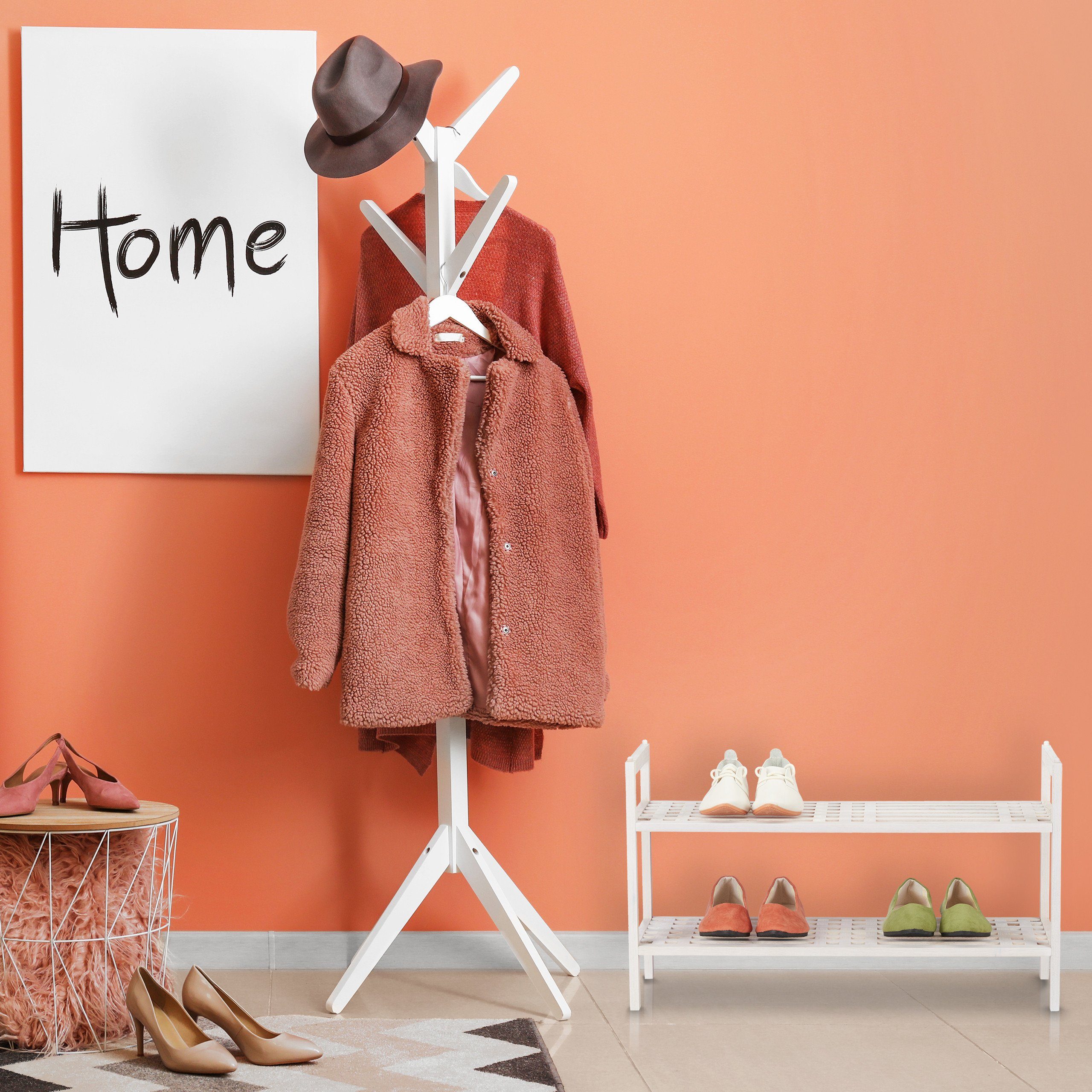 relaxdays Schuhregal stapelbar weiß günstig online kaufen