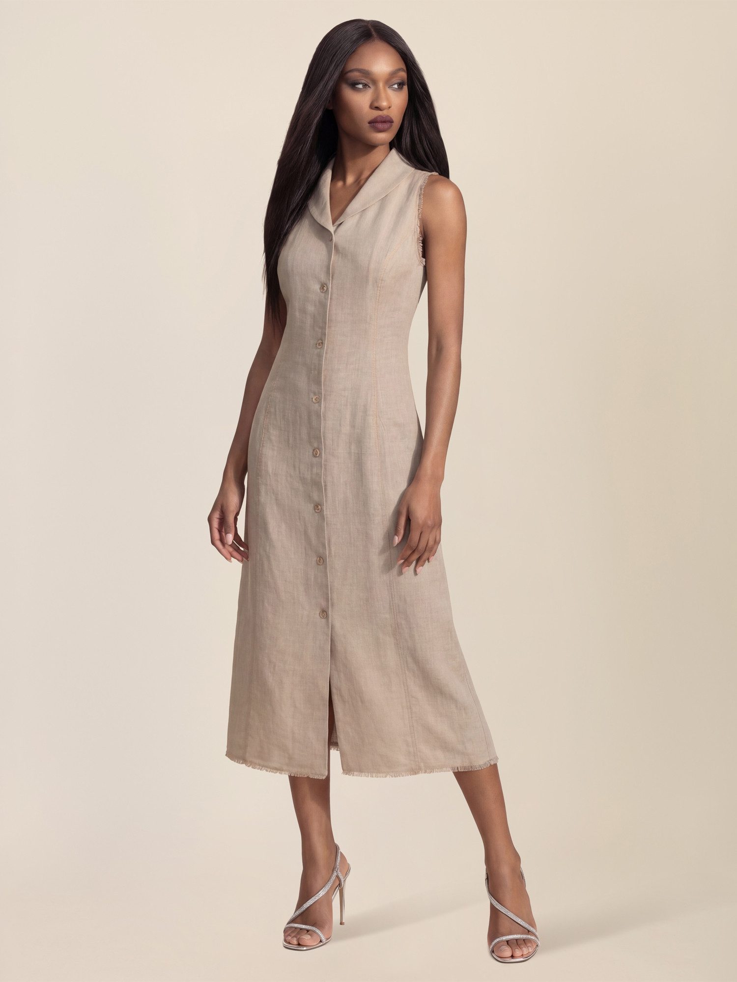 Apart Midikleid mit Schalkragen