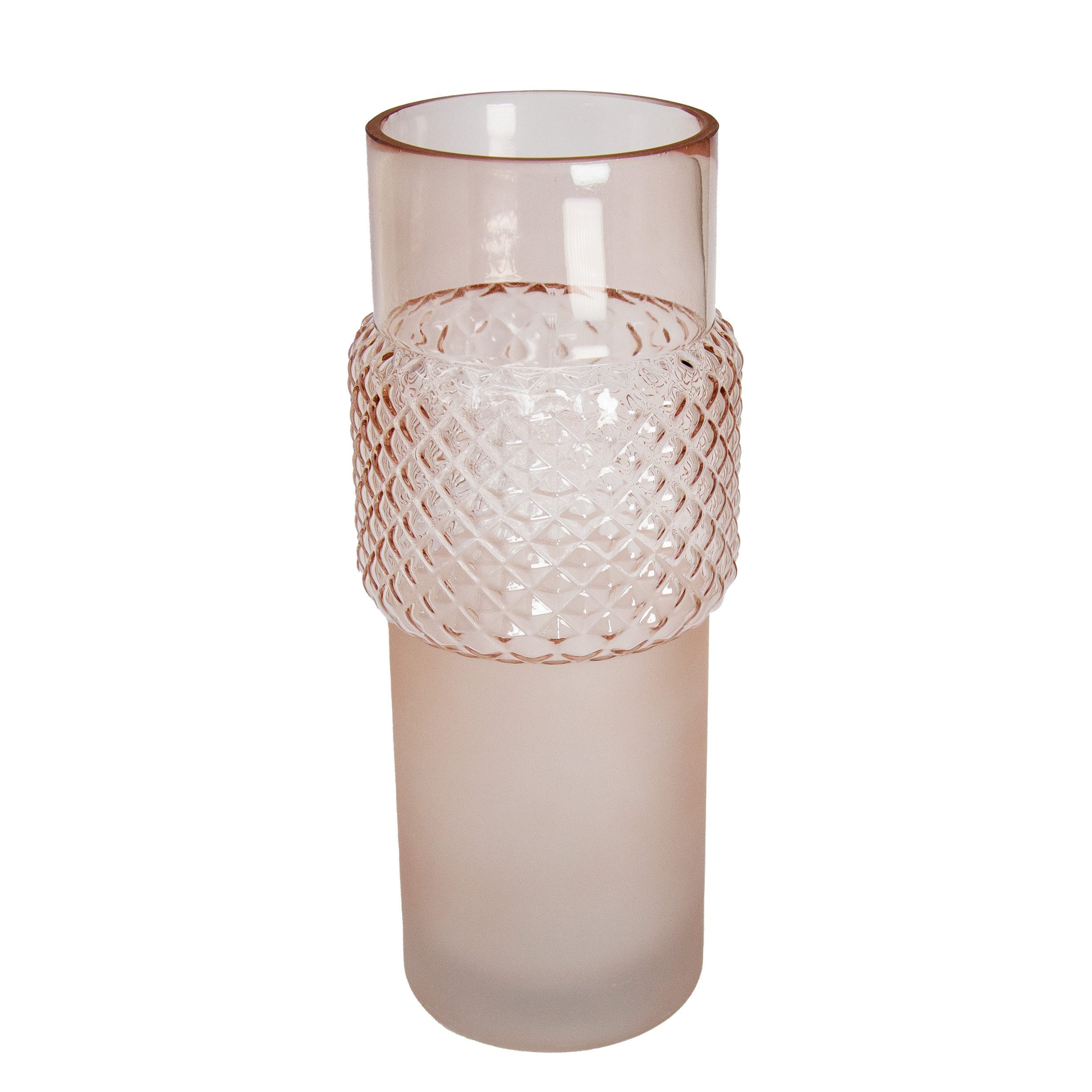 Goldbach Tischvase Elegante Glasvase Ø 11 cm X H 28,5 cm Rosa (1 St)
