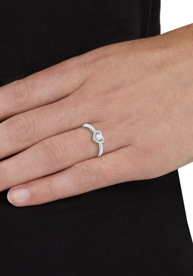 Amor Silberring Herz, mit Zirkonia (synth)