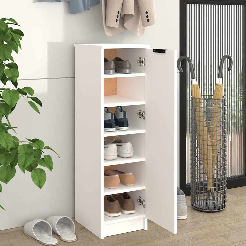 vidaXL Schuhregal Schuhschrank Weiß 30x35x100 cm Holzwerkstoff, 1-tlg.