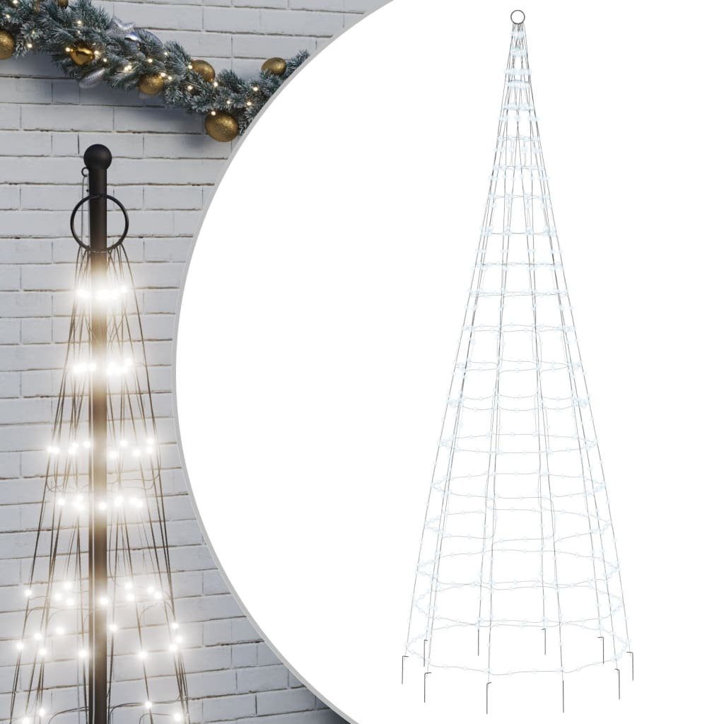 vidaXL Dekolicht 300 cm LED-Weihnachtsbaum für Fahnenmast 550 LEDs Kaltweiß 300 cm Auße