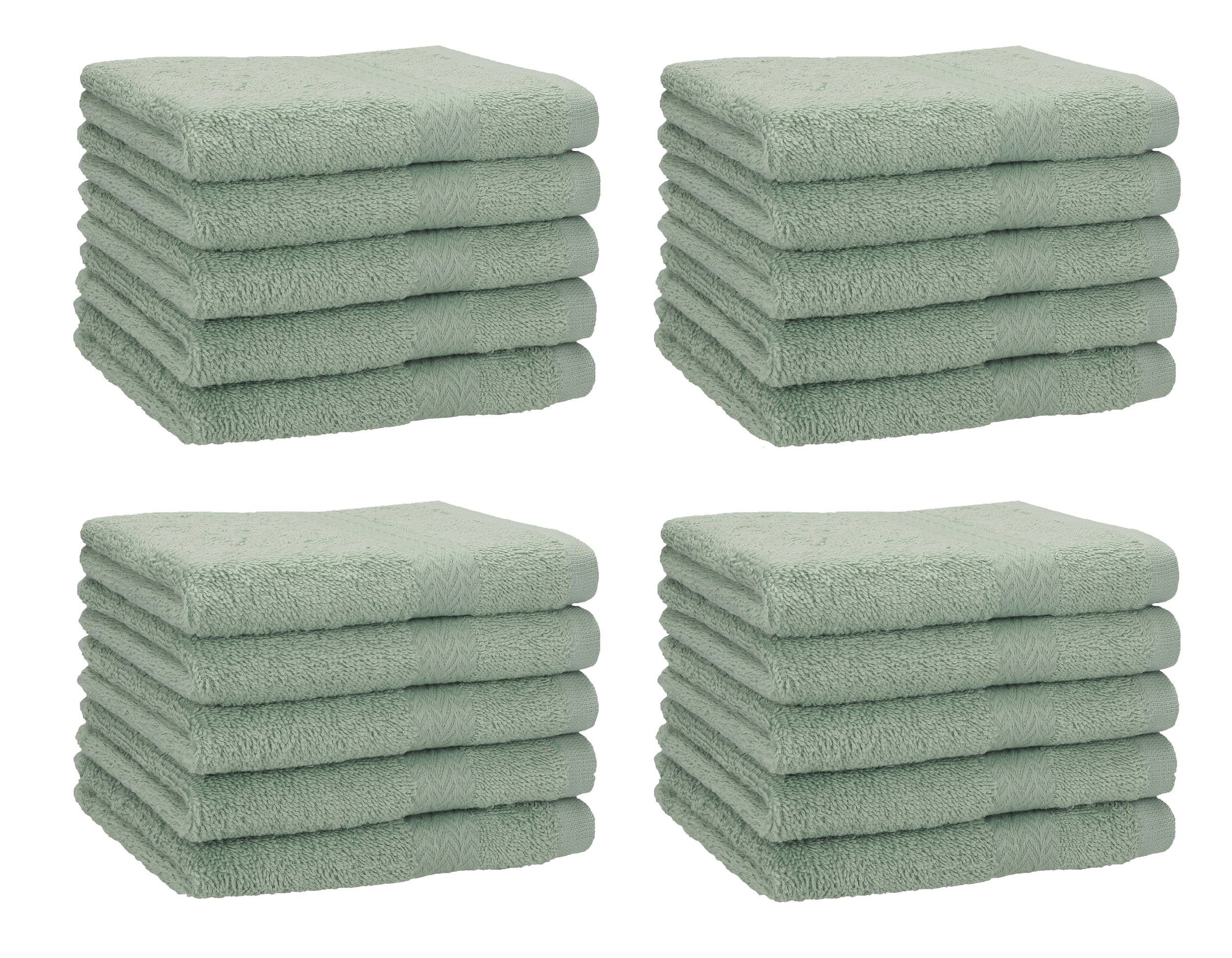 Gästehandtücher 20 Stück Gästetuch-Set Premium 30x50 cm Farbe heugrün