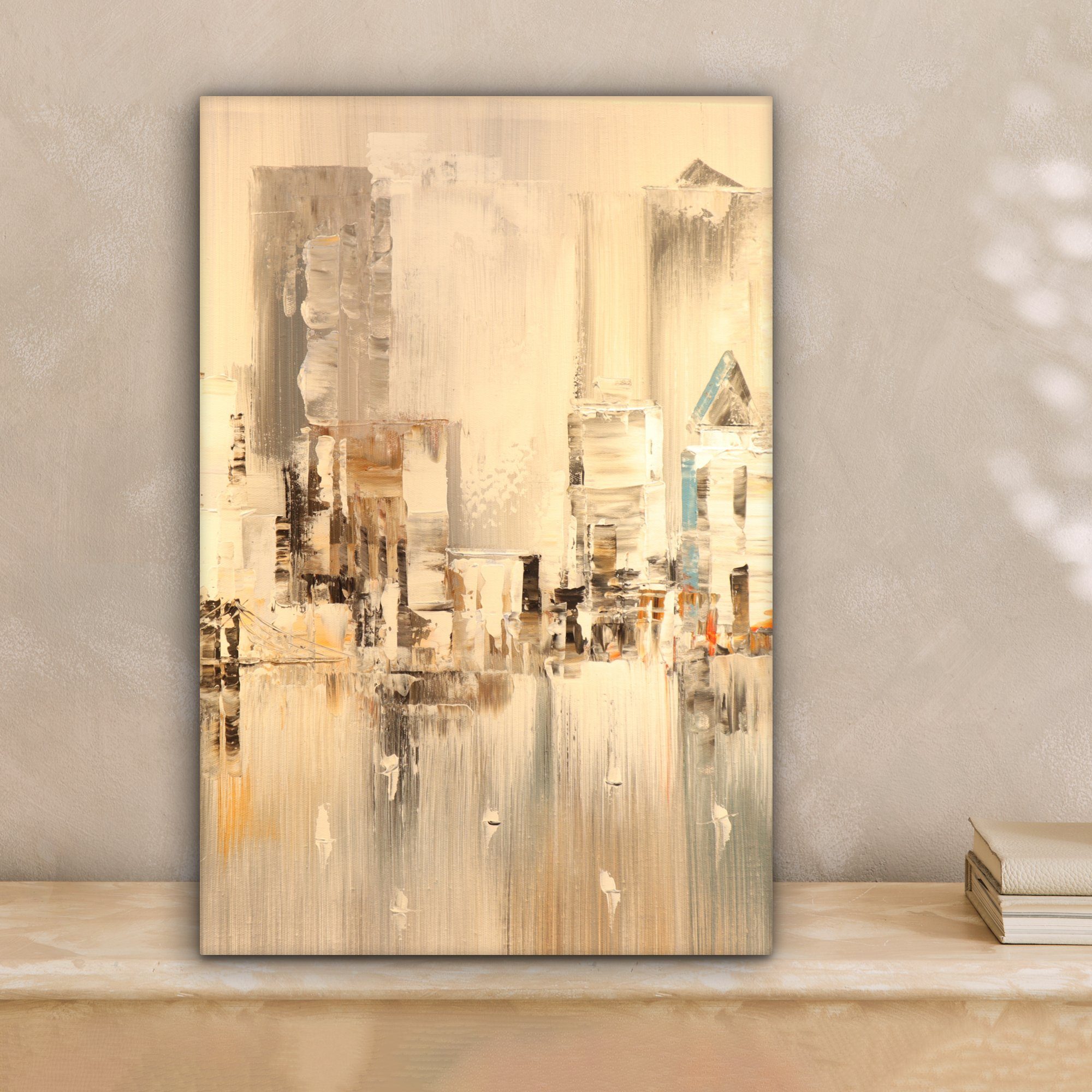 OneMillionCanvasses® Leinwandbild Kunstdrucke - Öl - Abstrakt - Skyline, Fo günstig online kaufen