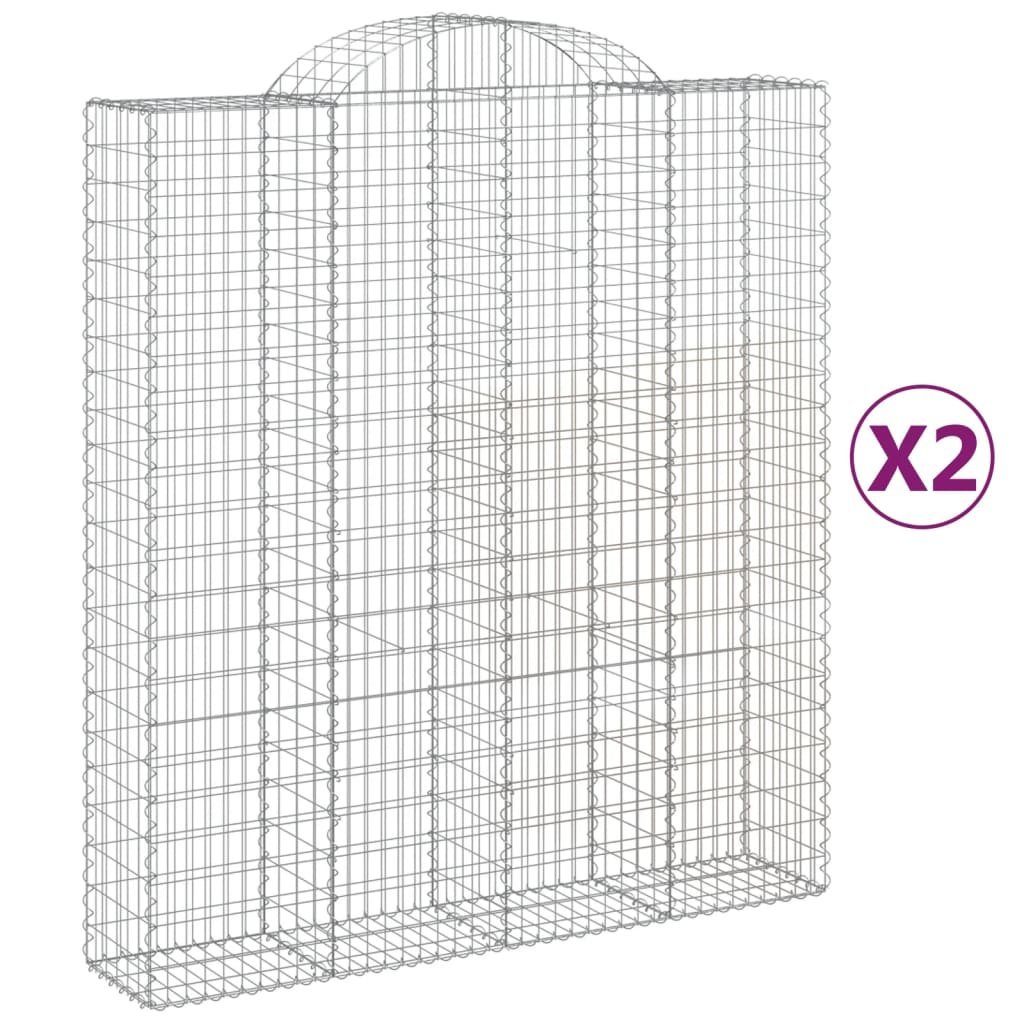 Thumbnail - vidaXL Blumentopf Gabionen mit Hochbogen 2 Stk. 200x50x220/240cm Verzinktes Eisen (2 St)