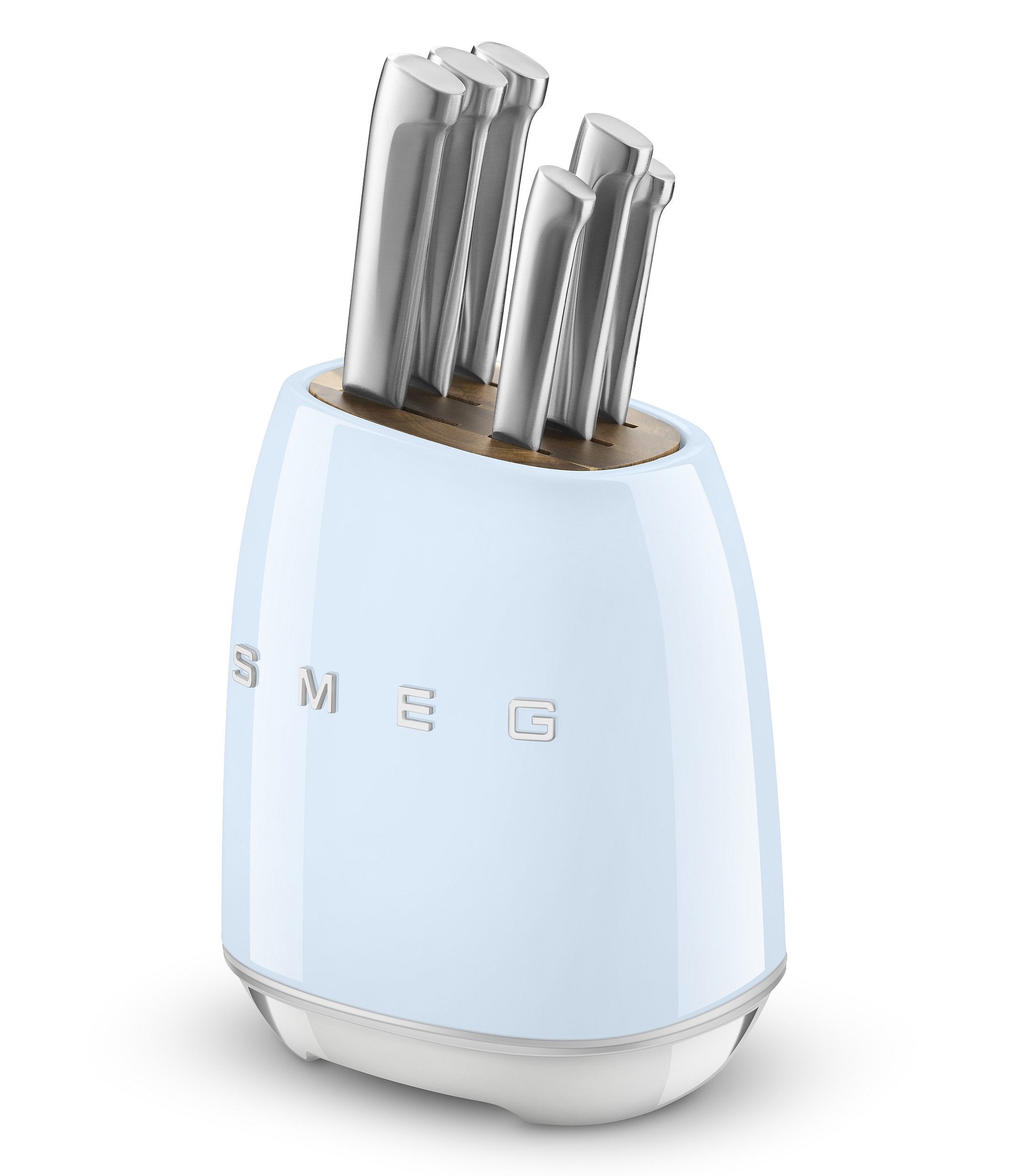 Smeg Ножиblock Smeg Ножиblock bestückt mit 6 Küchenmessern Pastellblau KBSF02PB