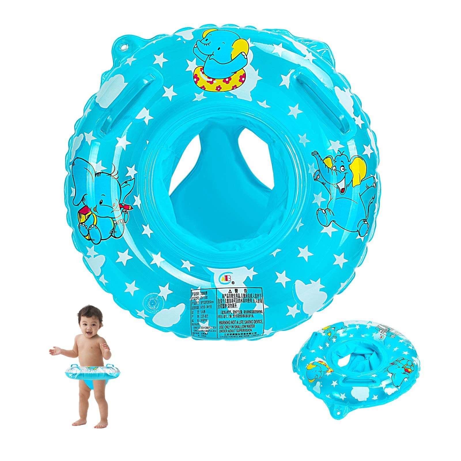 Baby Schwimmring Schwimmsitz Schwimmhilfe mit Sonnenschutz Aufblasbar Kinderboot 