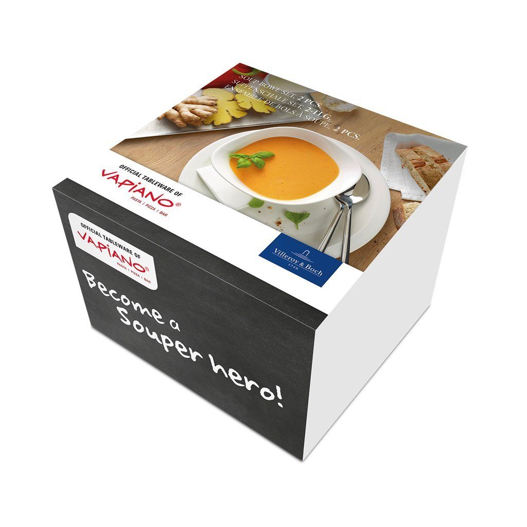 Villeroy & Boch Geschirr-Set Vapiano Suppenschalen 2er-Set (2-tlg), 2 Personen, Porzellan, Premium Porcelain, mikrow.- & spülm.sicher, Made in Germany