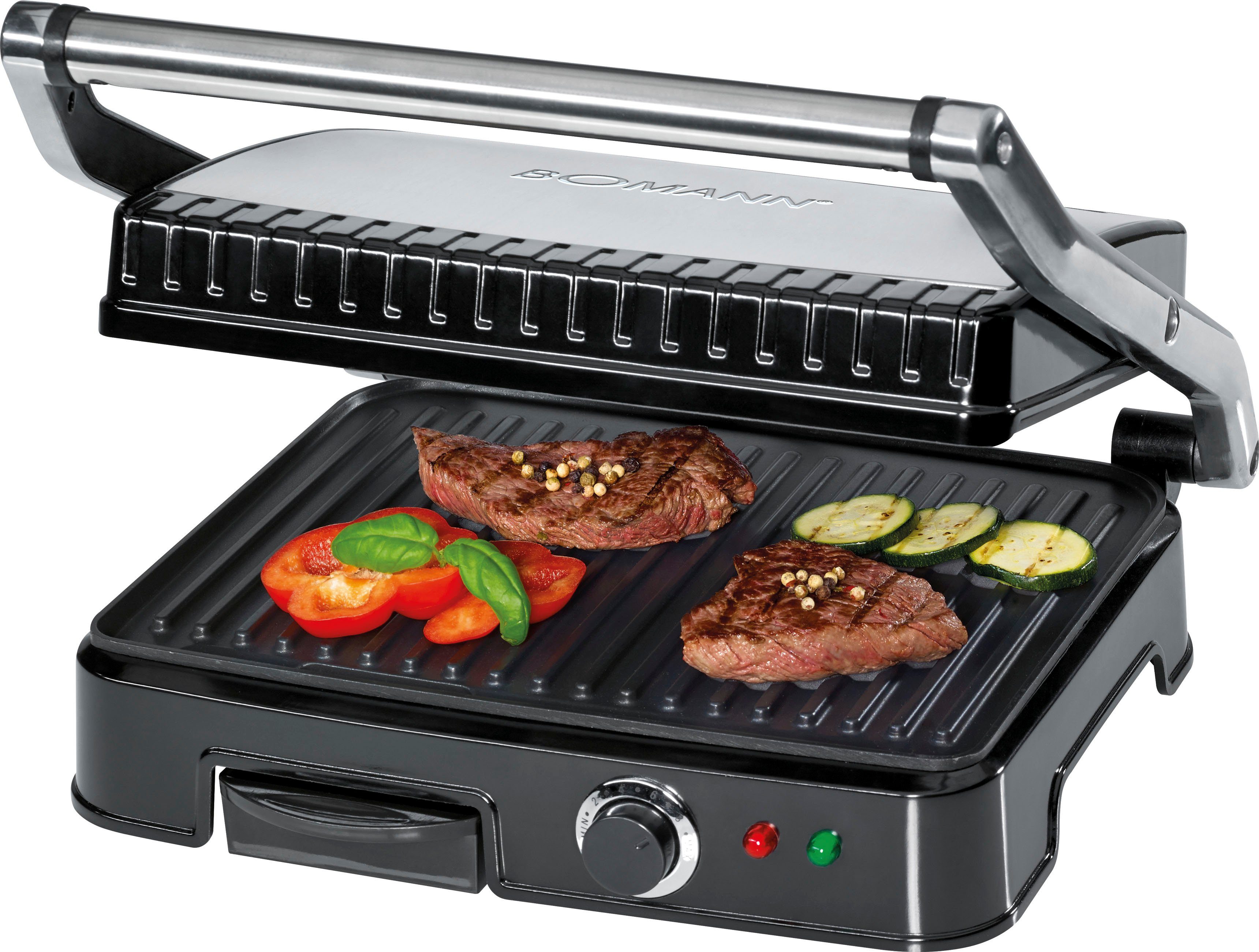 BOMANN Kontaktgrill KG 2242 CB, 2000 W, schwarz, 29x23cm