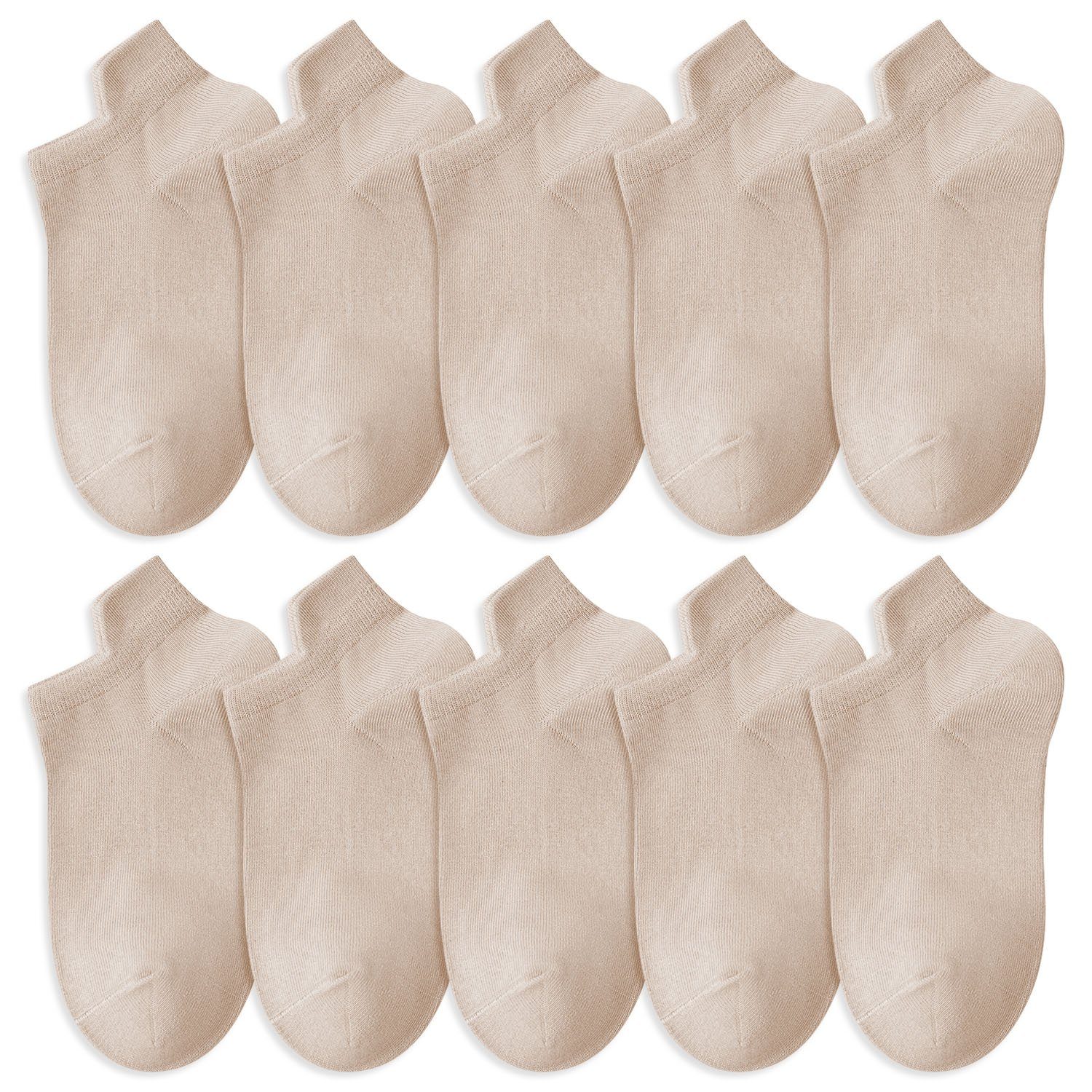 MAGICSHE Basicsocken Atmungsaktive Low Cut Socken mit erhöhtem Bündchen (10-Paar) Khaki