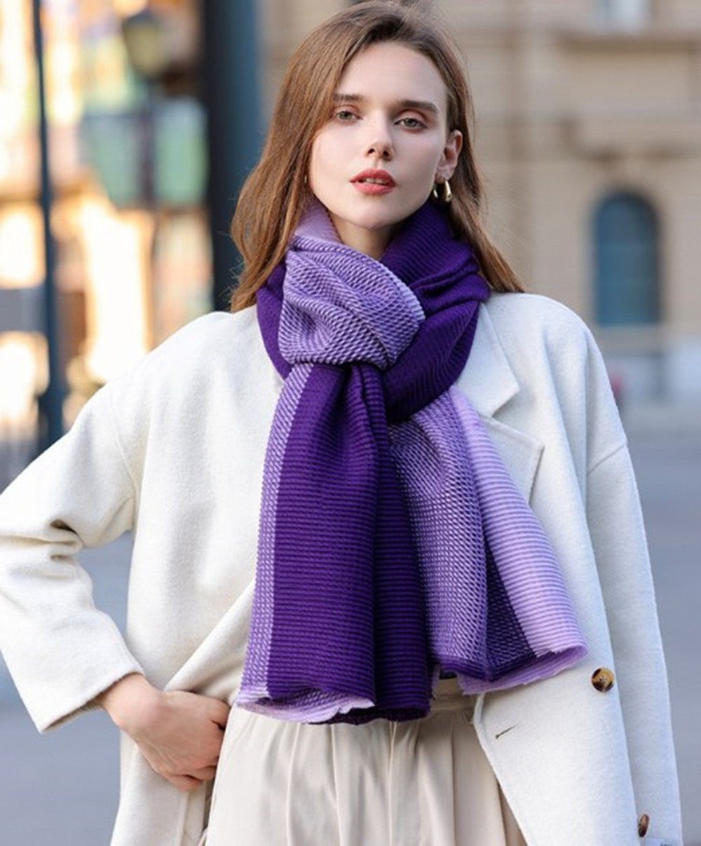 XDeer Modeschal Damen Schal,XL Winter Schal Poncho Qualität, zweiseitige feine Linie,Damen Halstuch Geschenk für Frauen in verschiedenen Farben purple