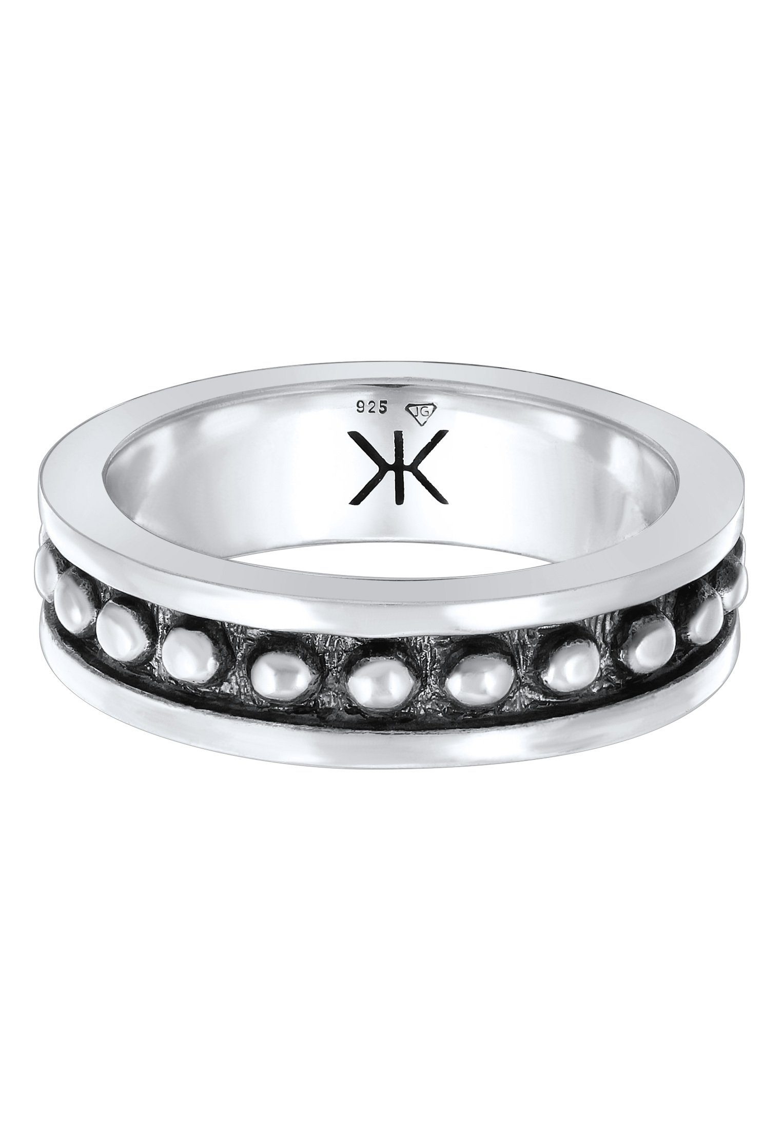 Kuzzoi Silberring Herren Bandring Dots Trend 925 Silber günstig online kaufen
