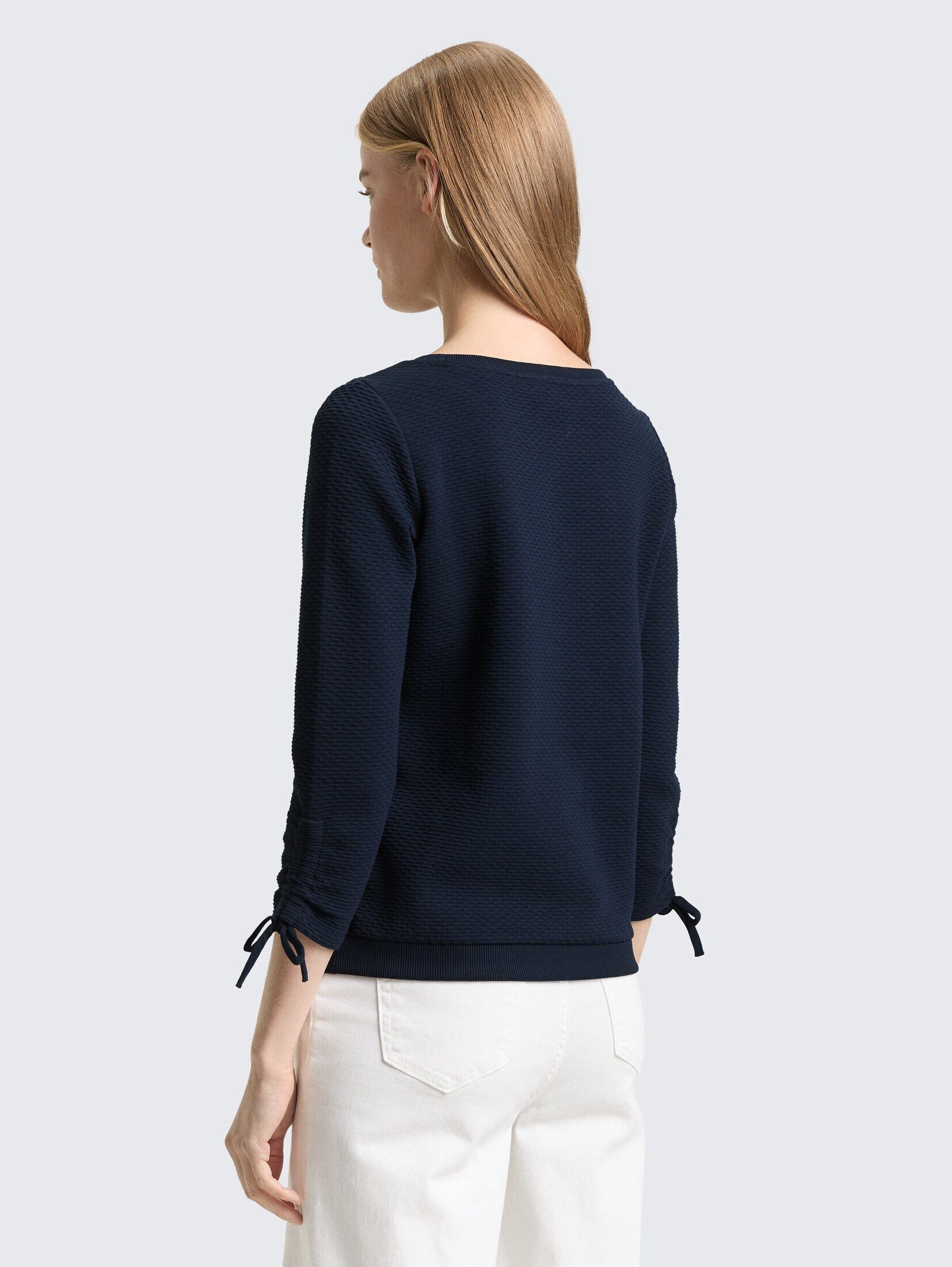 TOM TAILOR Denim Sweatshirt Strick & Sweatshirts Slim Fit Sweatshirt mit Raffärmeln