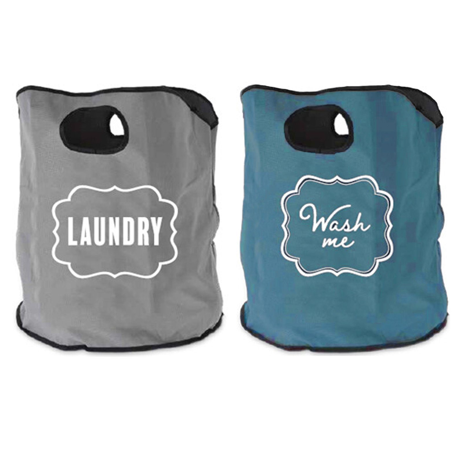 HTI-Living Wäschesack Wäschesack 2er Set Laundry (Set, 2 St., 2 Wäschesäcke mit verschiedenen Motiven), Schmutzwäschebehälter